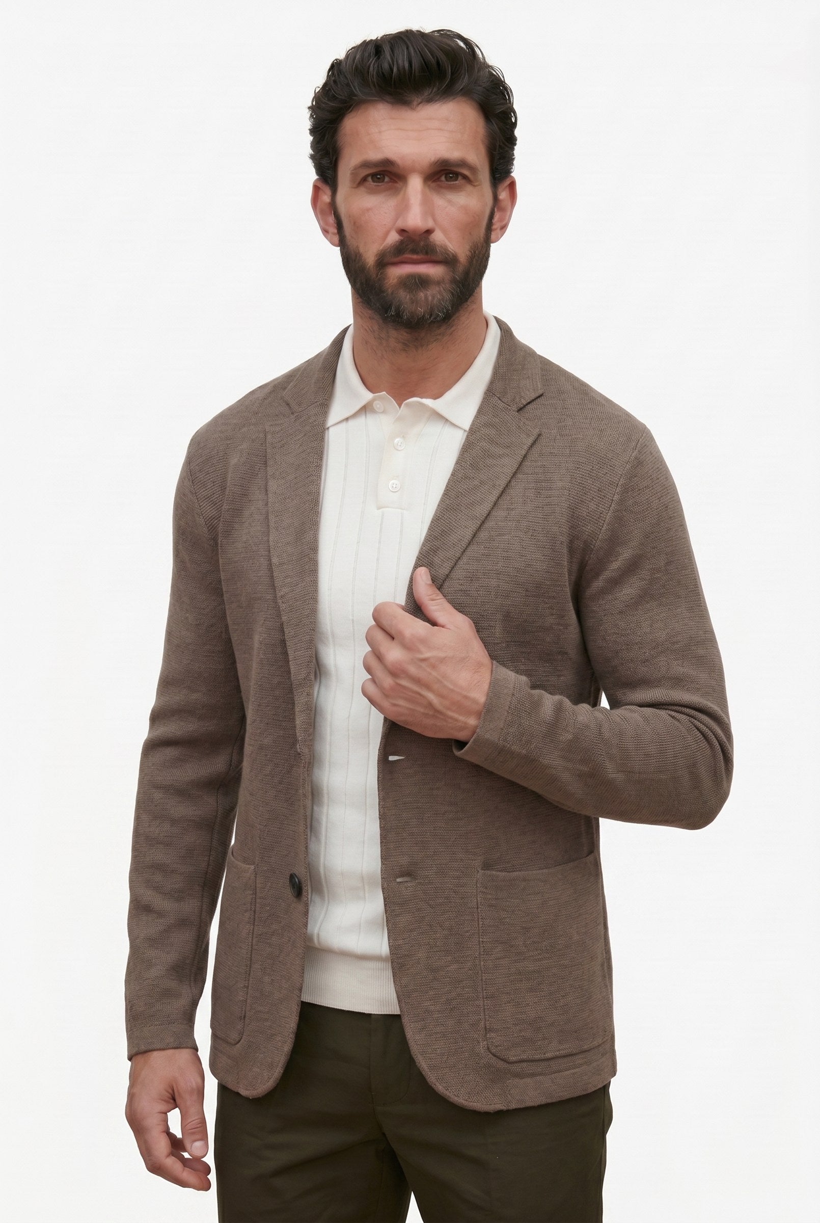 Men's Knitted Deconstructed Blazer | Blackstone London