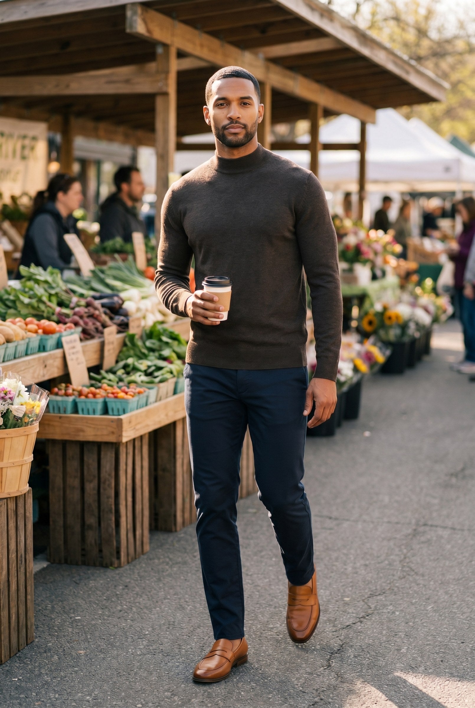 Men's Ultra Fine Cotton Mock Neck Jumper | Blackstone London