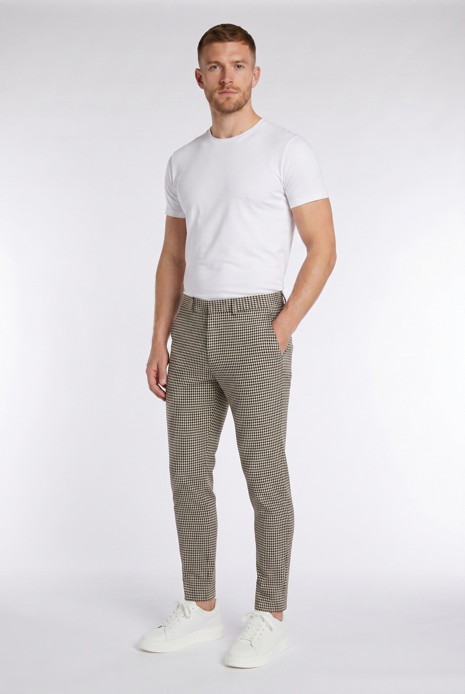Men's Signature Half Belt Trousers | Blackstone London