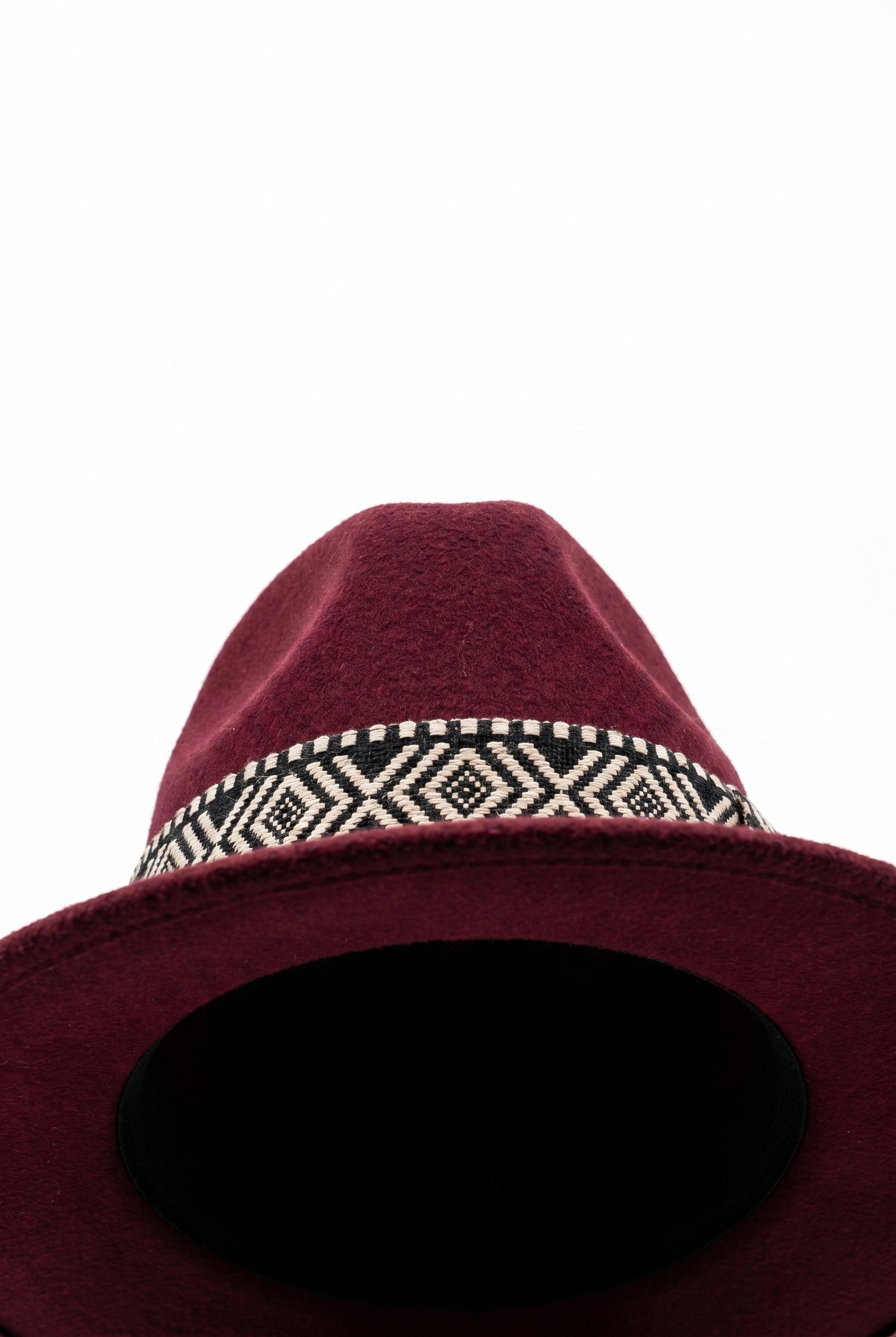 Men's Wide Brim Fedora Hat with Aztec Band | Blackstone London