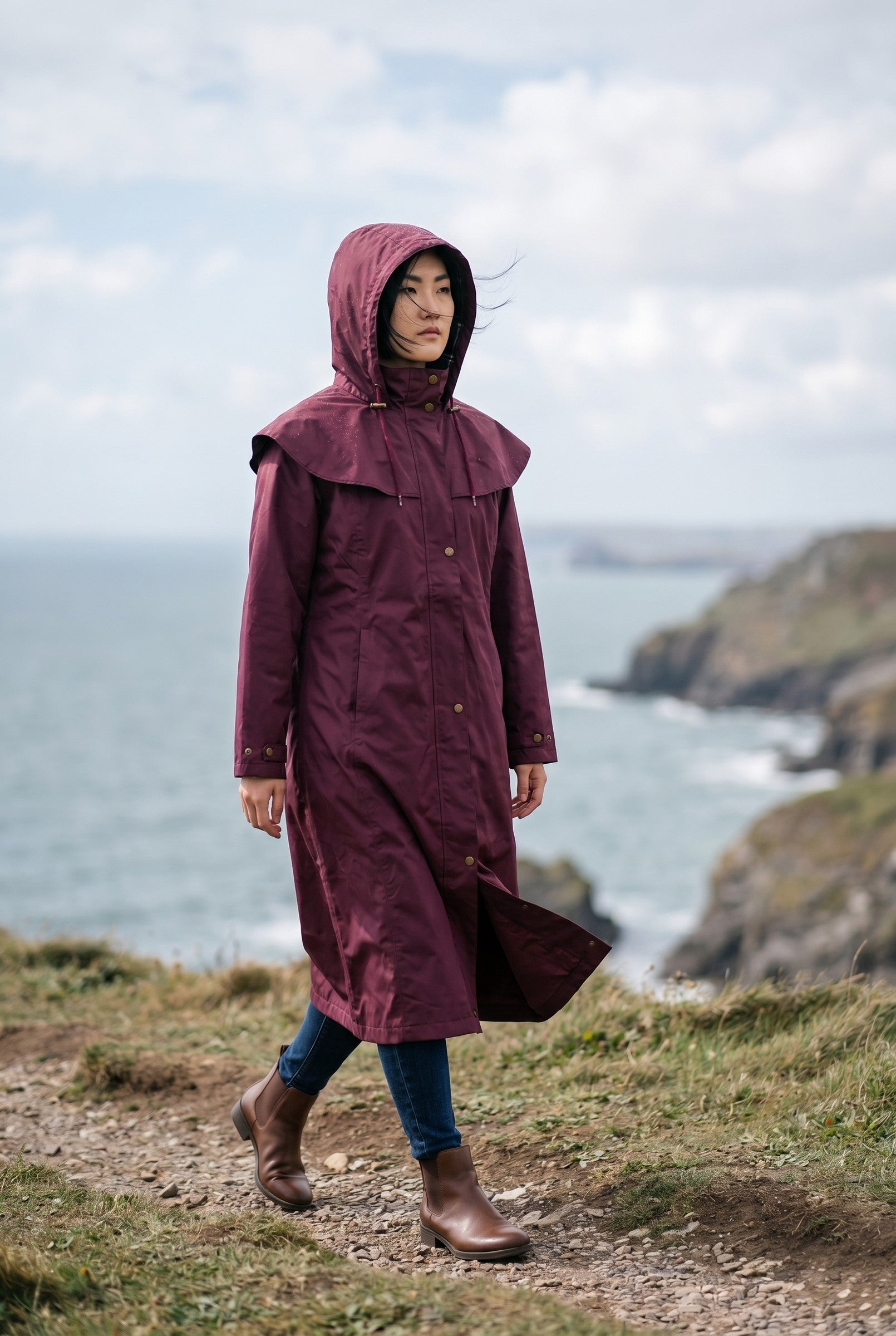 Women's Long Waterproof Raincoat | Blackstone London