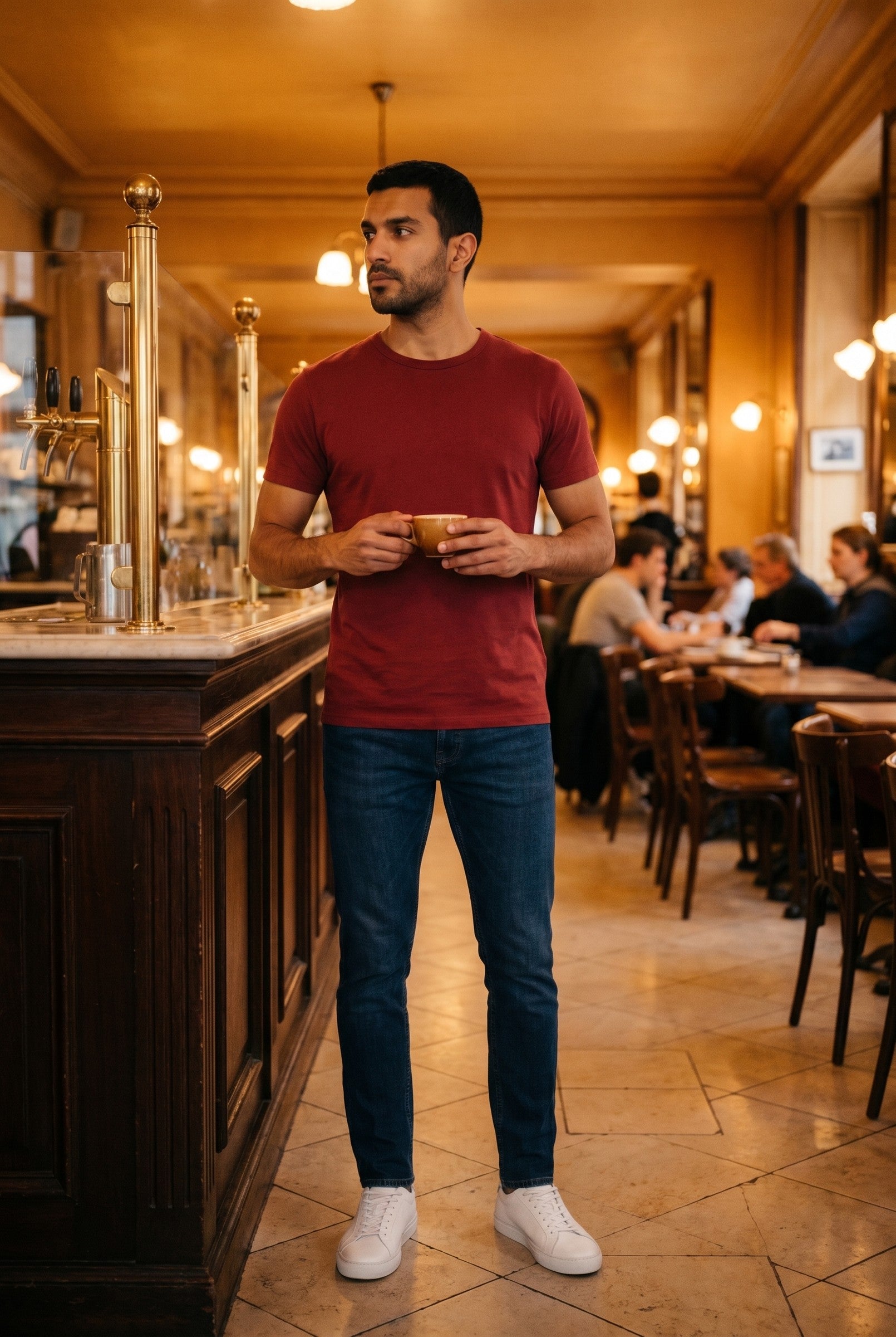 Men's Eyelet Crew Neck T-Shirt | Blackstone London