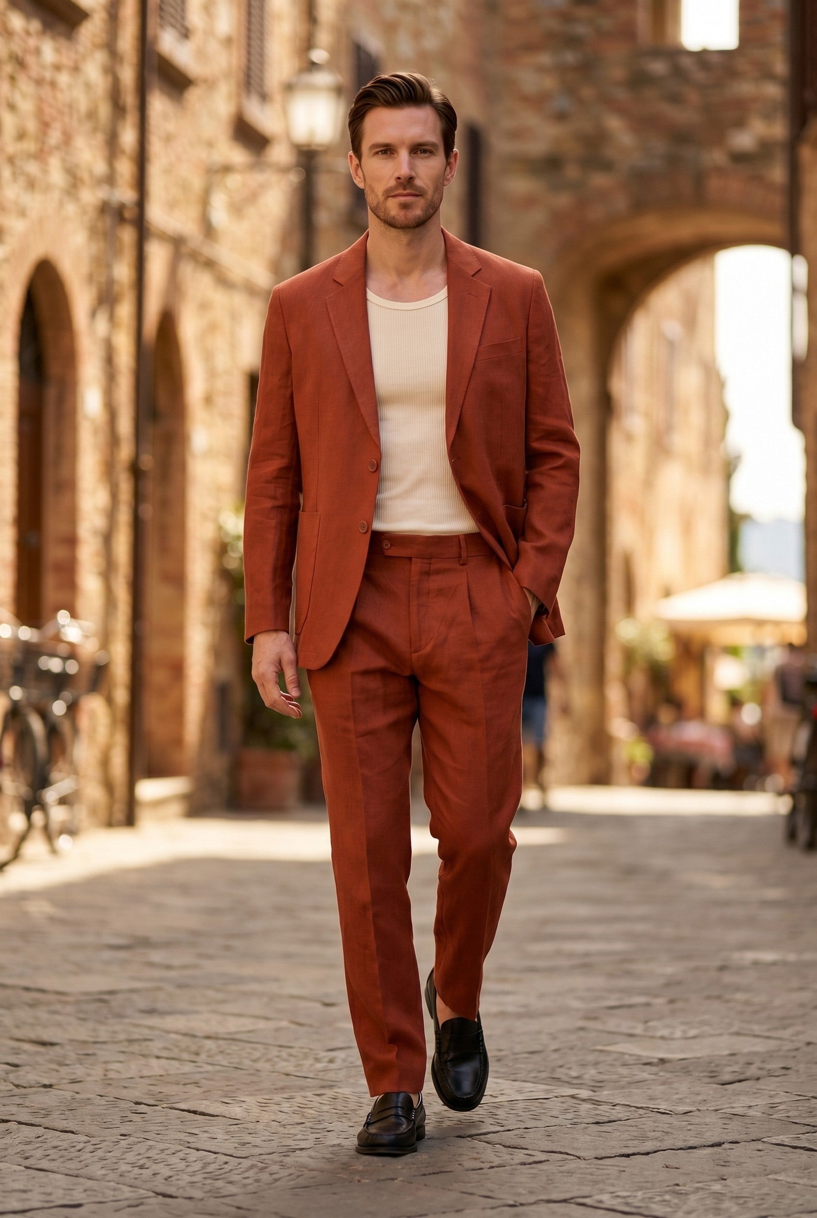 Men's Linen Tailored Blazer | Blackstone London