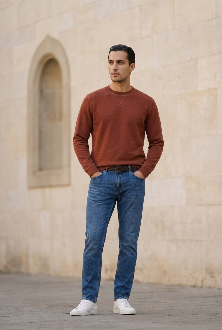 Men's Loopback Crewneck Sweatshirt | Blackstone London