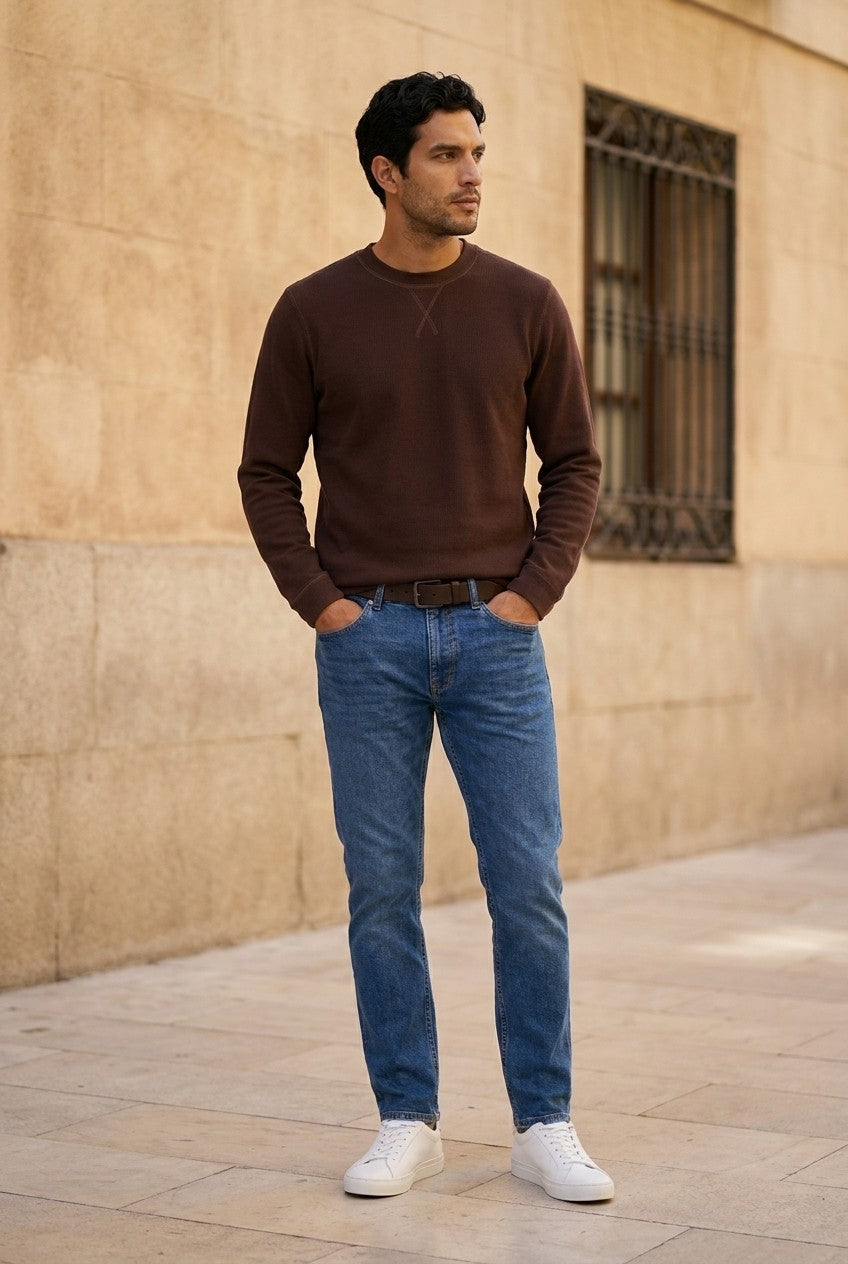 Men's Loopback Crewneck Sweatshirt | Blackstone London