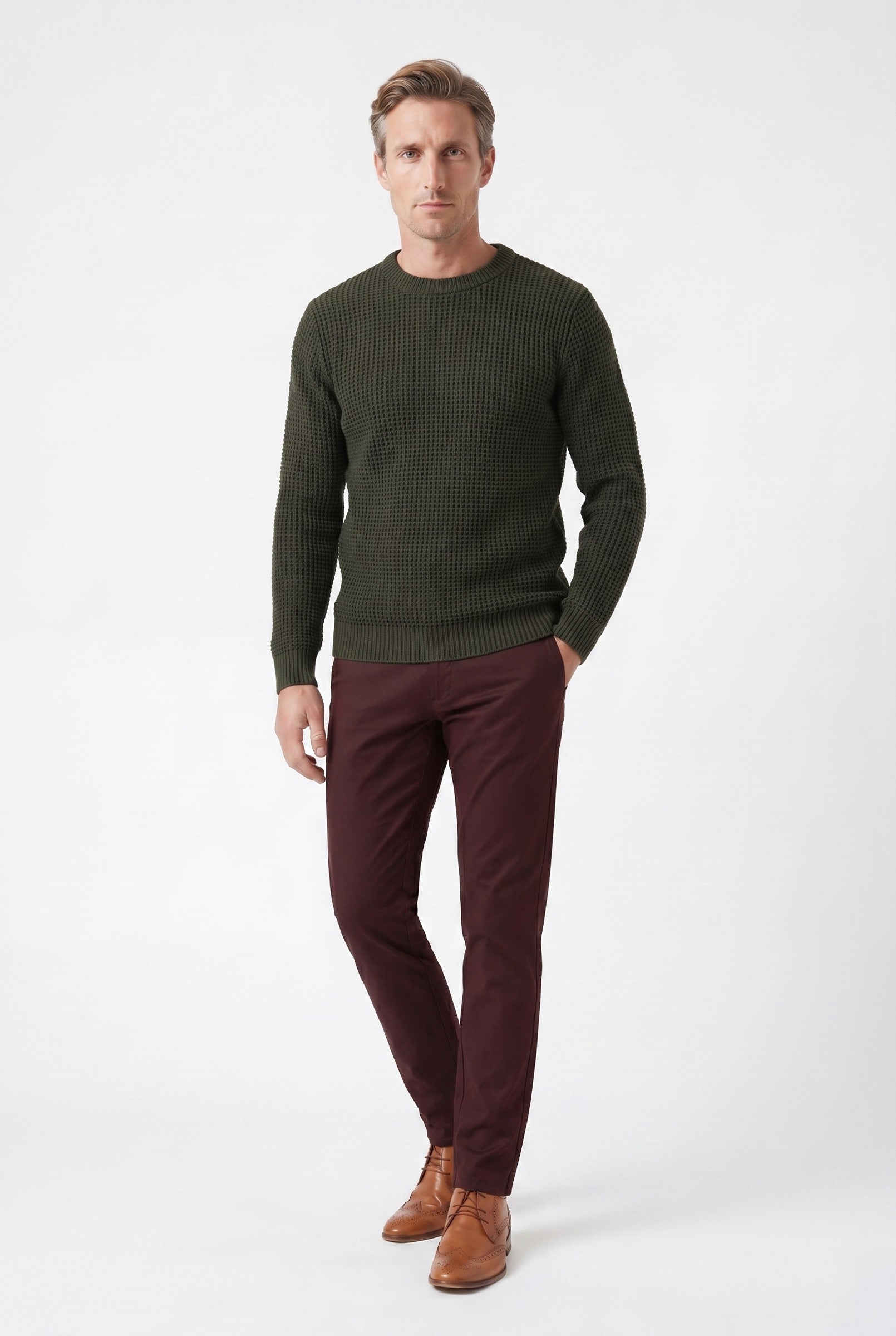 Men's Coronation Burgundy Chino Trousers | Blackstone London