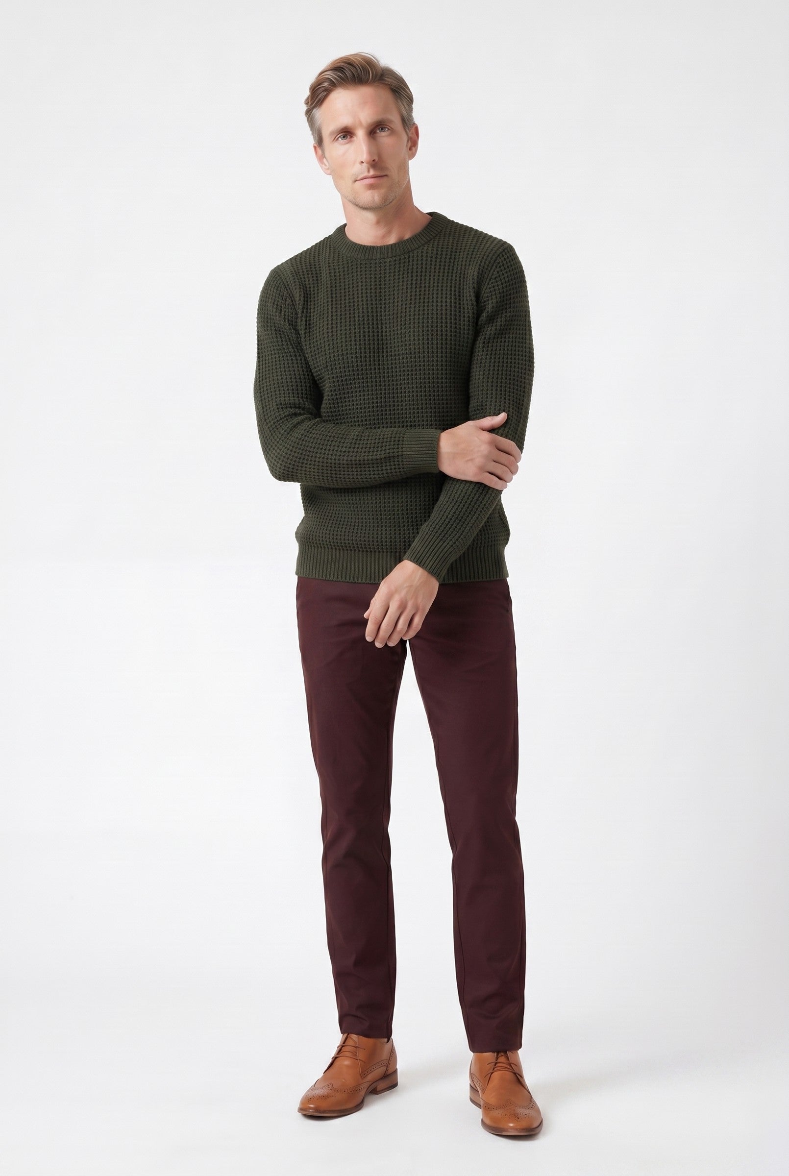 Men's Coronation Burgundy Chino Trousers | Blackstone London