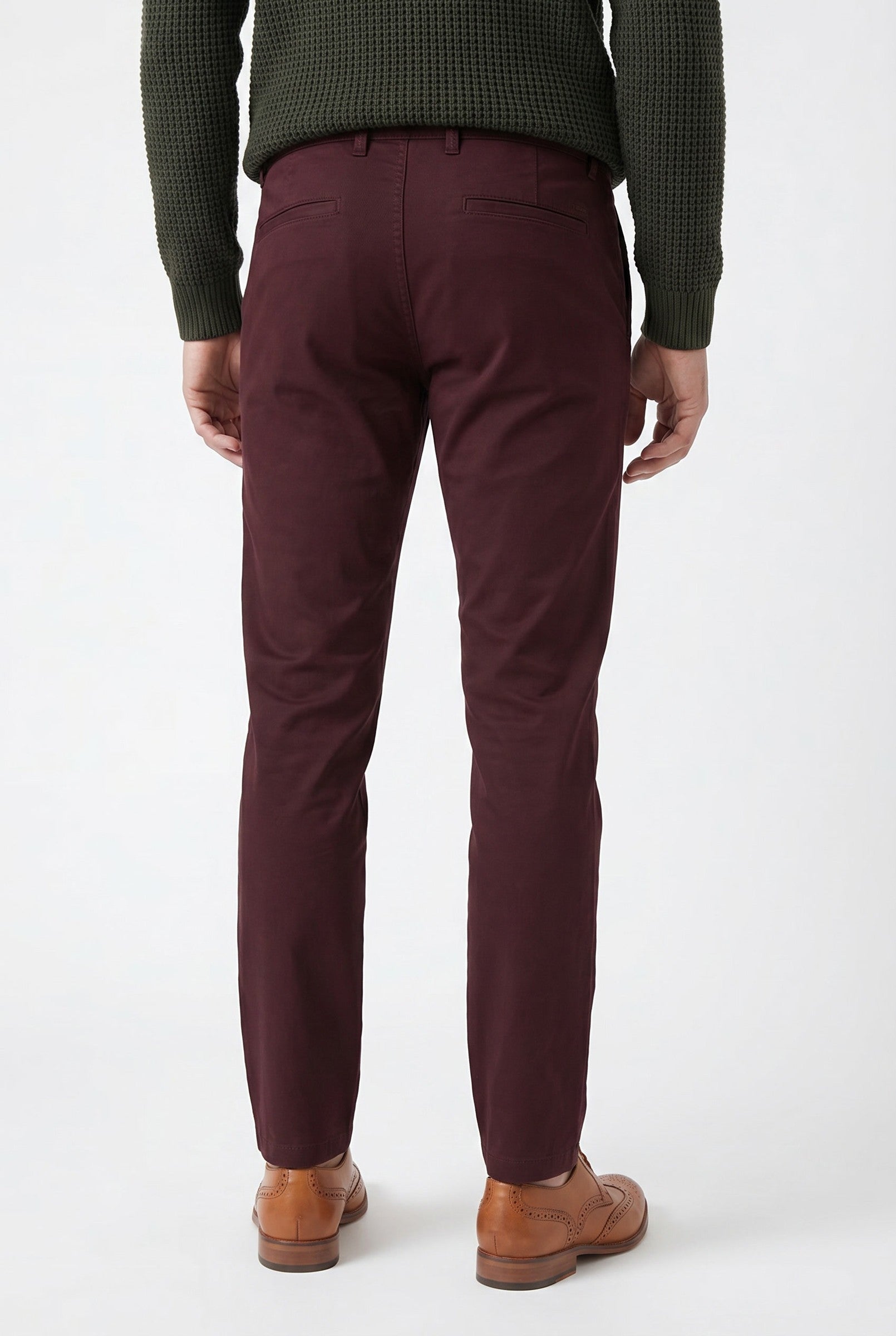 Men's Coronation Burgundy Chino Trousers | Blackstone London
