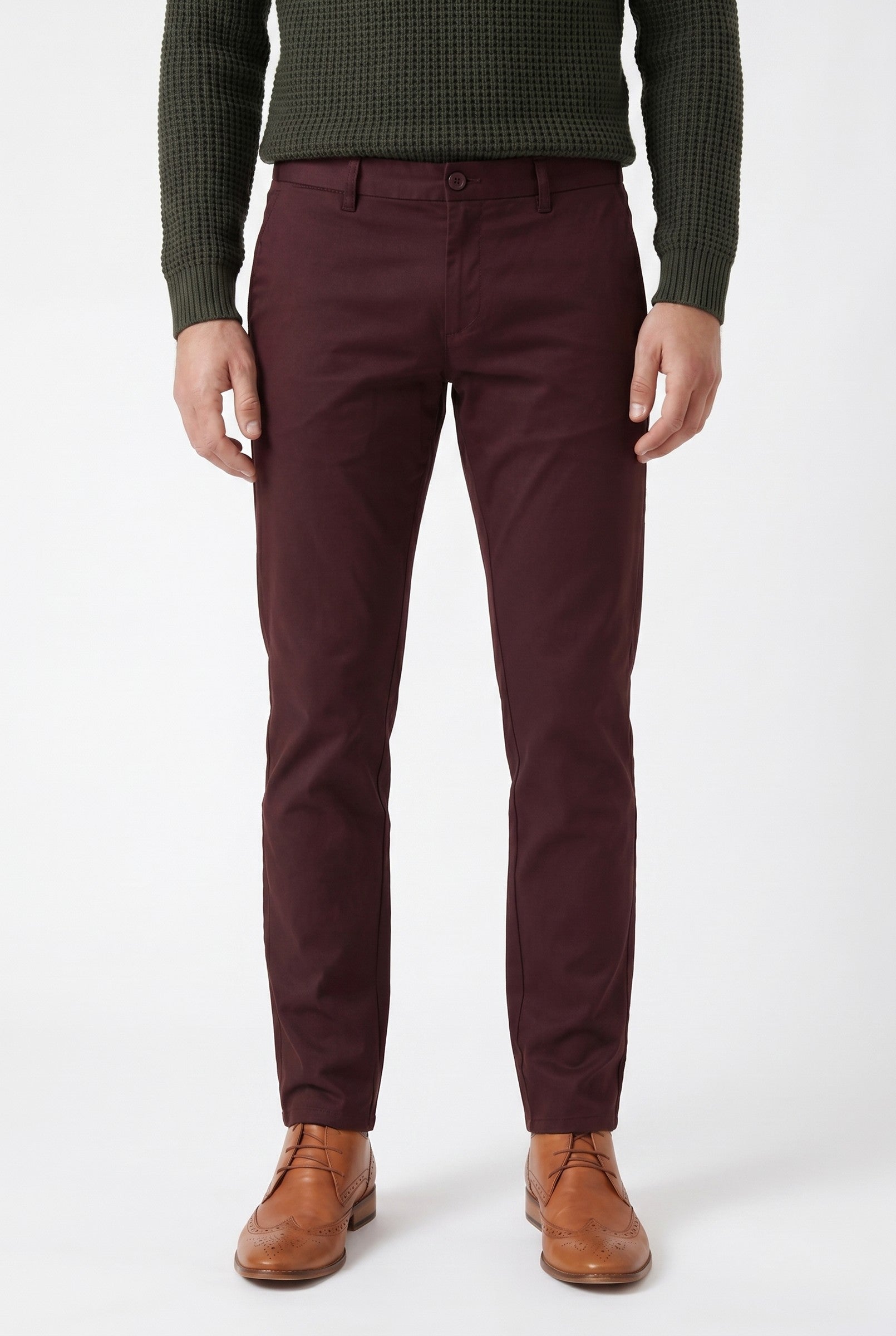 Men's Coronation Burgundy Chino Trousers | Blackstone London