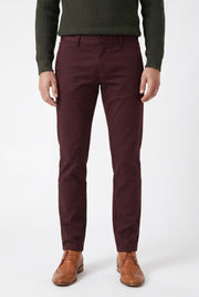 Men's Coronation Burgundy Chino Trousers | Blackstone London