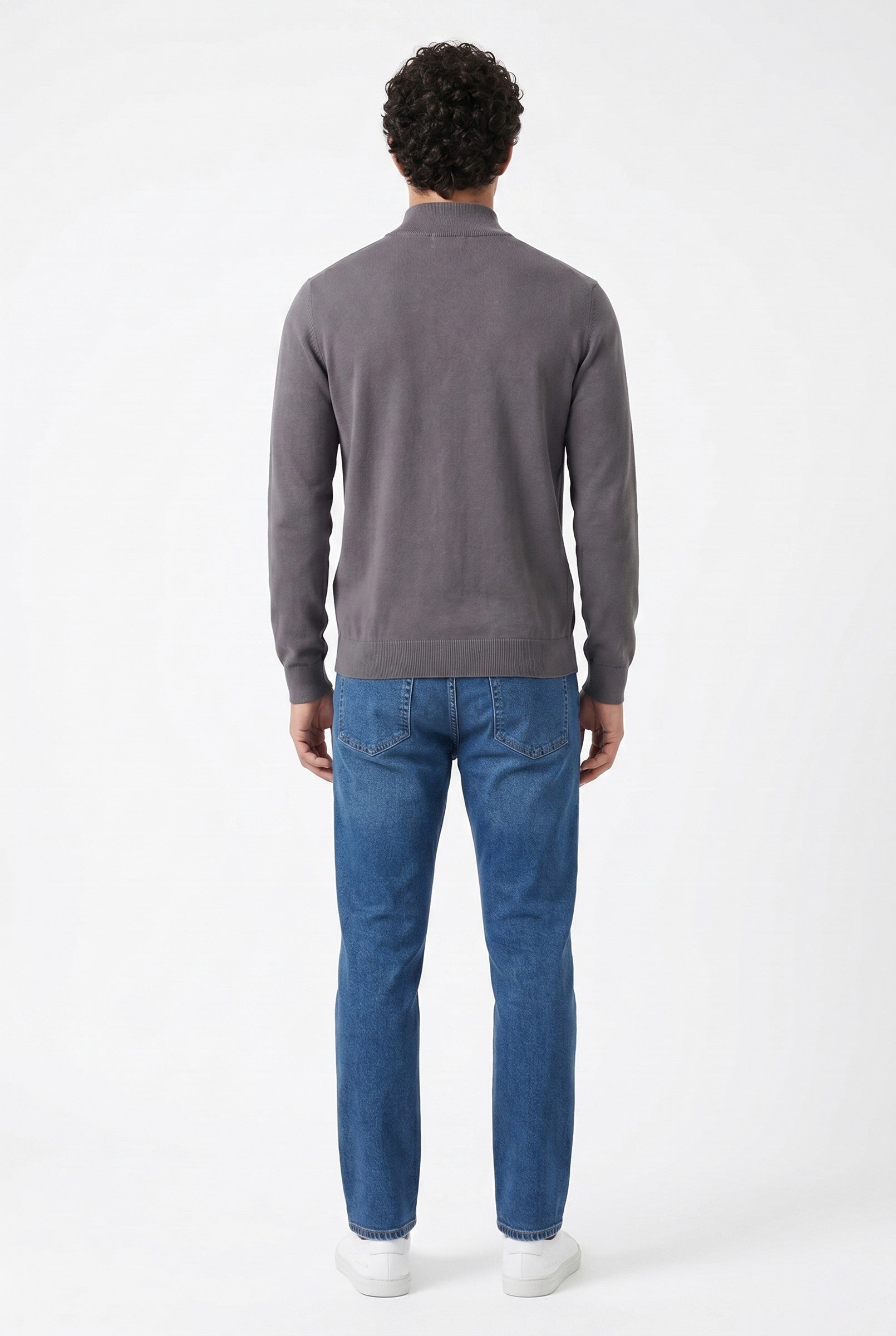 Men's Cotton Knitted Half Zip Funnel Neck Jumper | Blackstone London