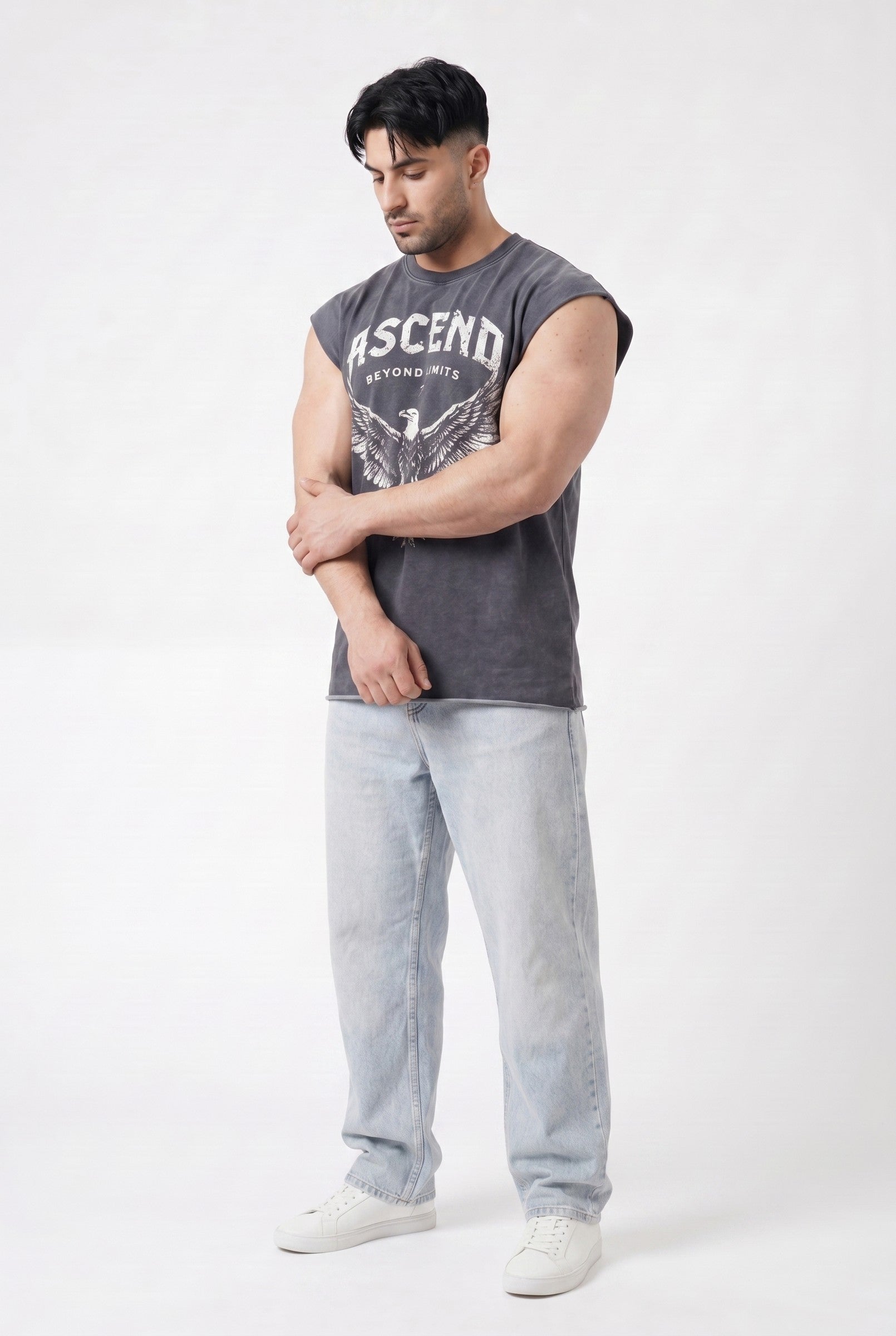 Men's Washed Eagle Cap Sleeve Tank | Blackstone London