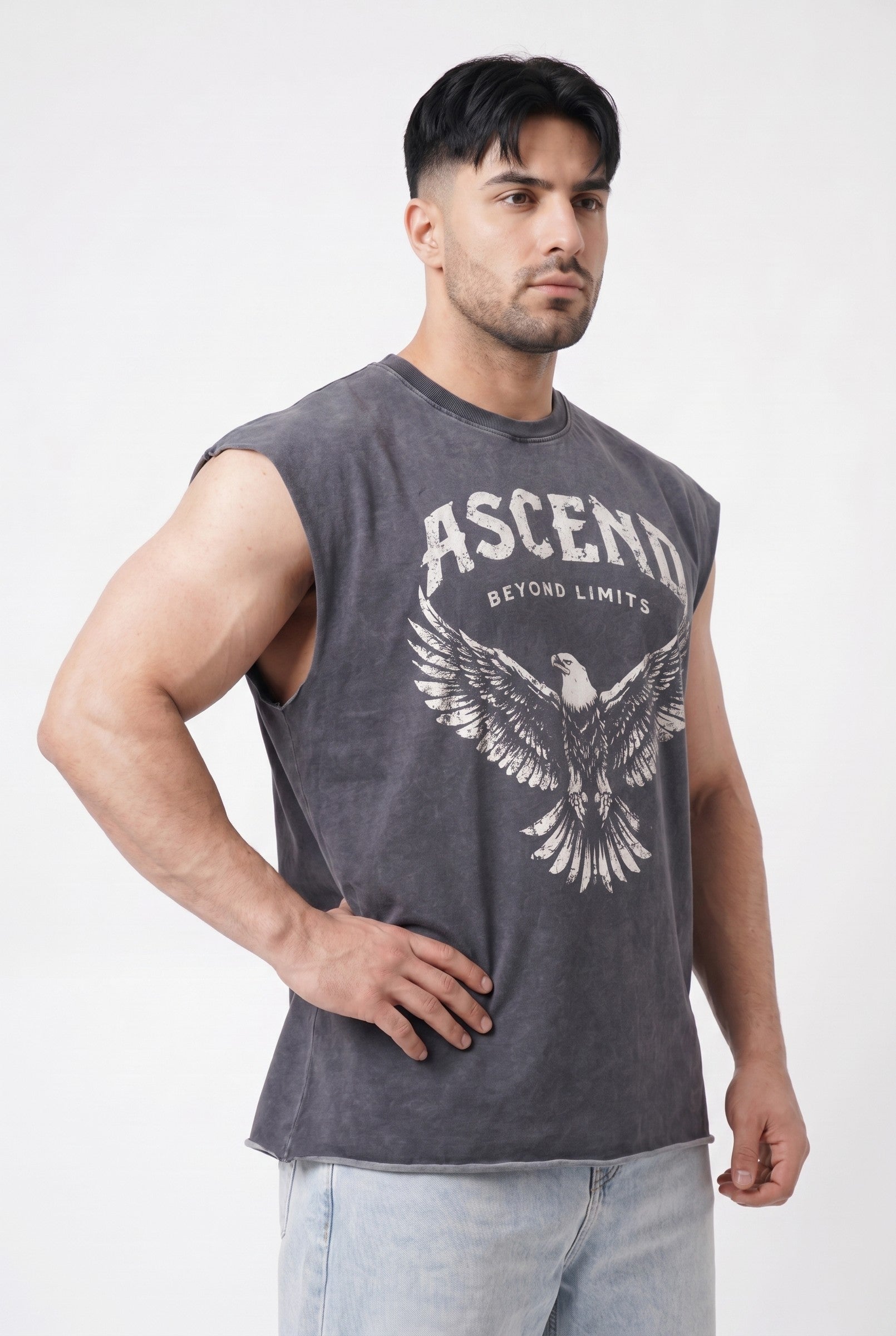 Men's Washed Eagle Cap Sleeve Tank | Blackstone London