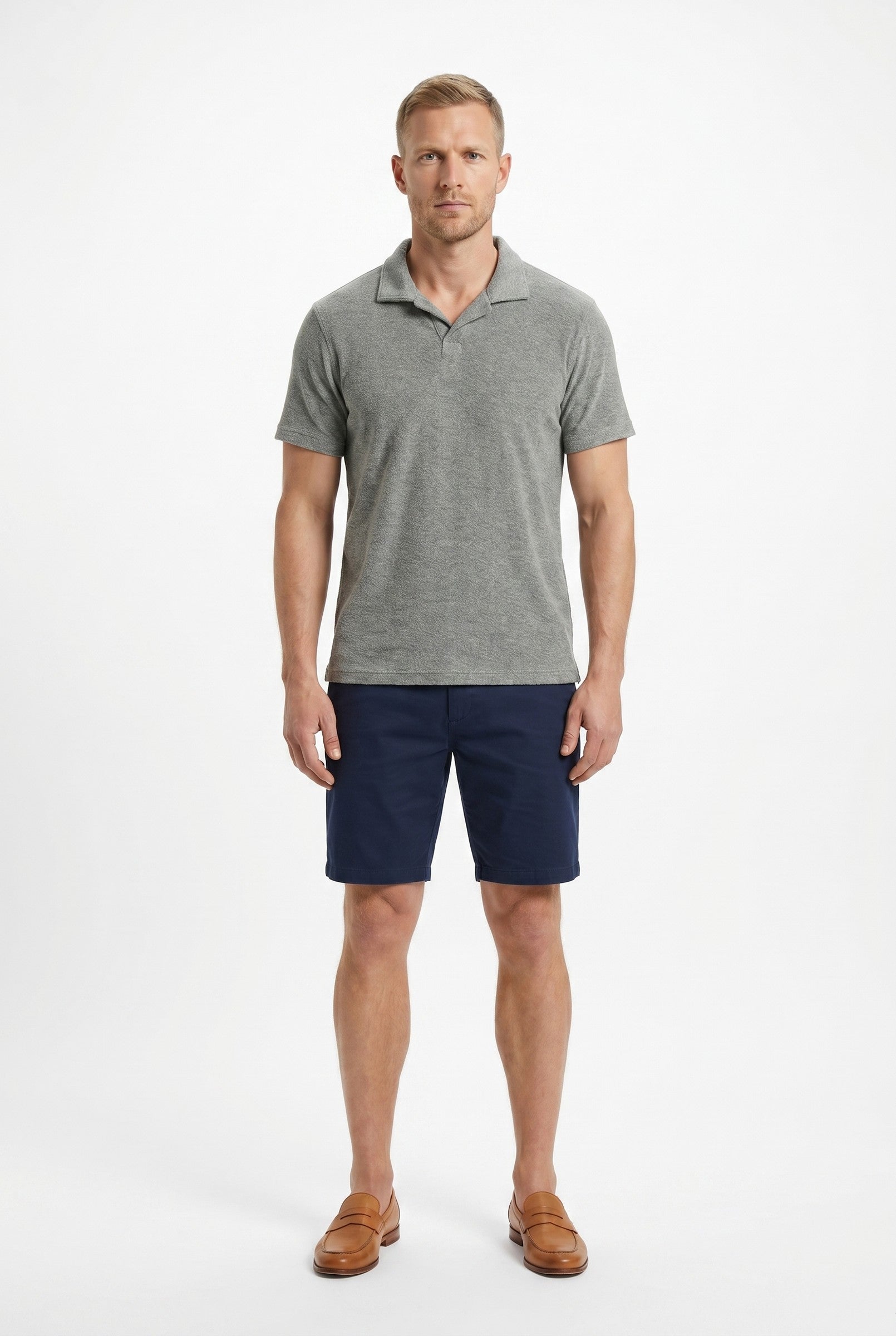 Men's Heather Knit Polo | Blackstone London