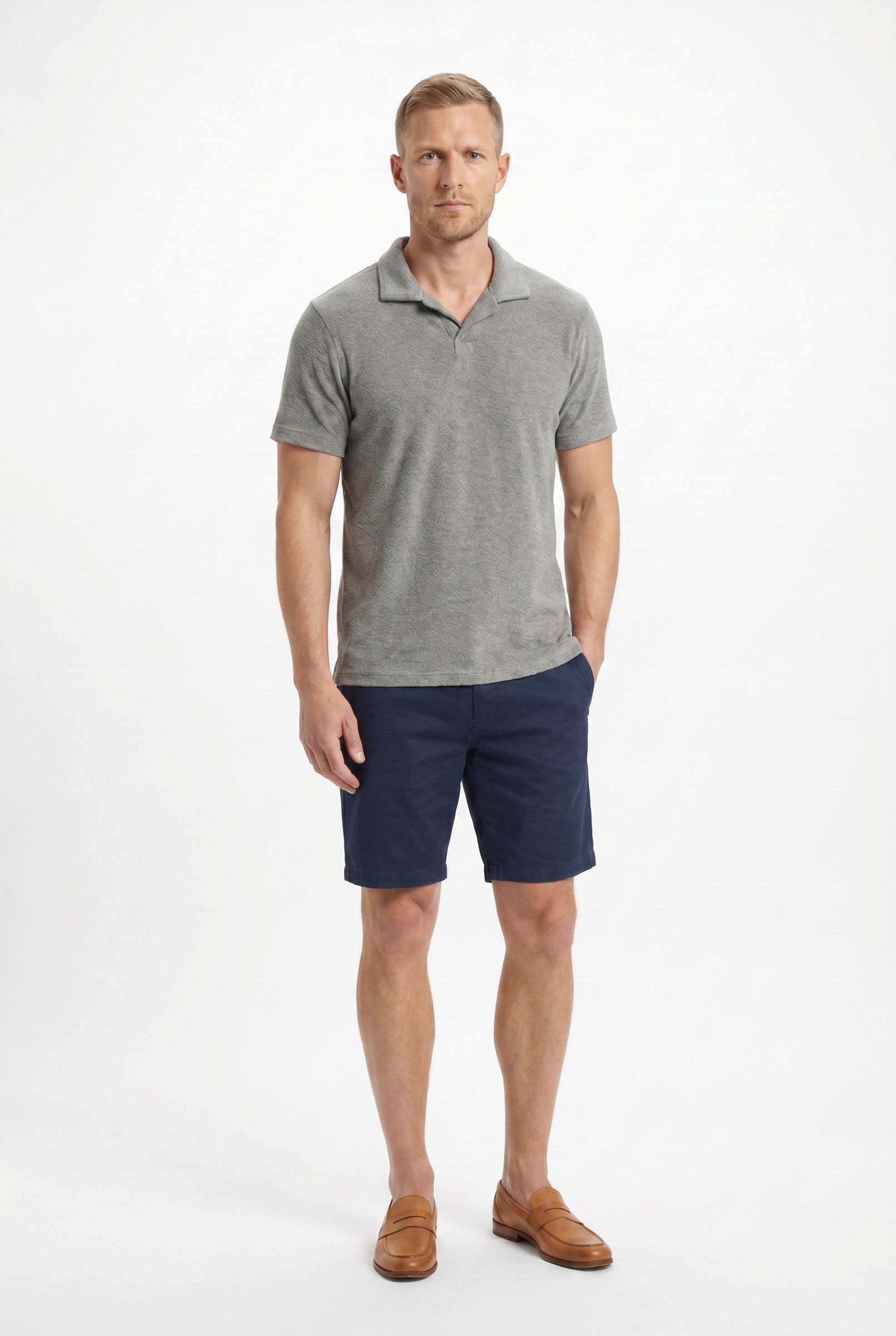 Men's Heather Knit Polo | Blackstone London