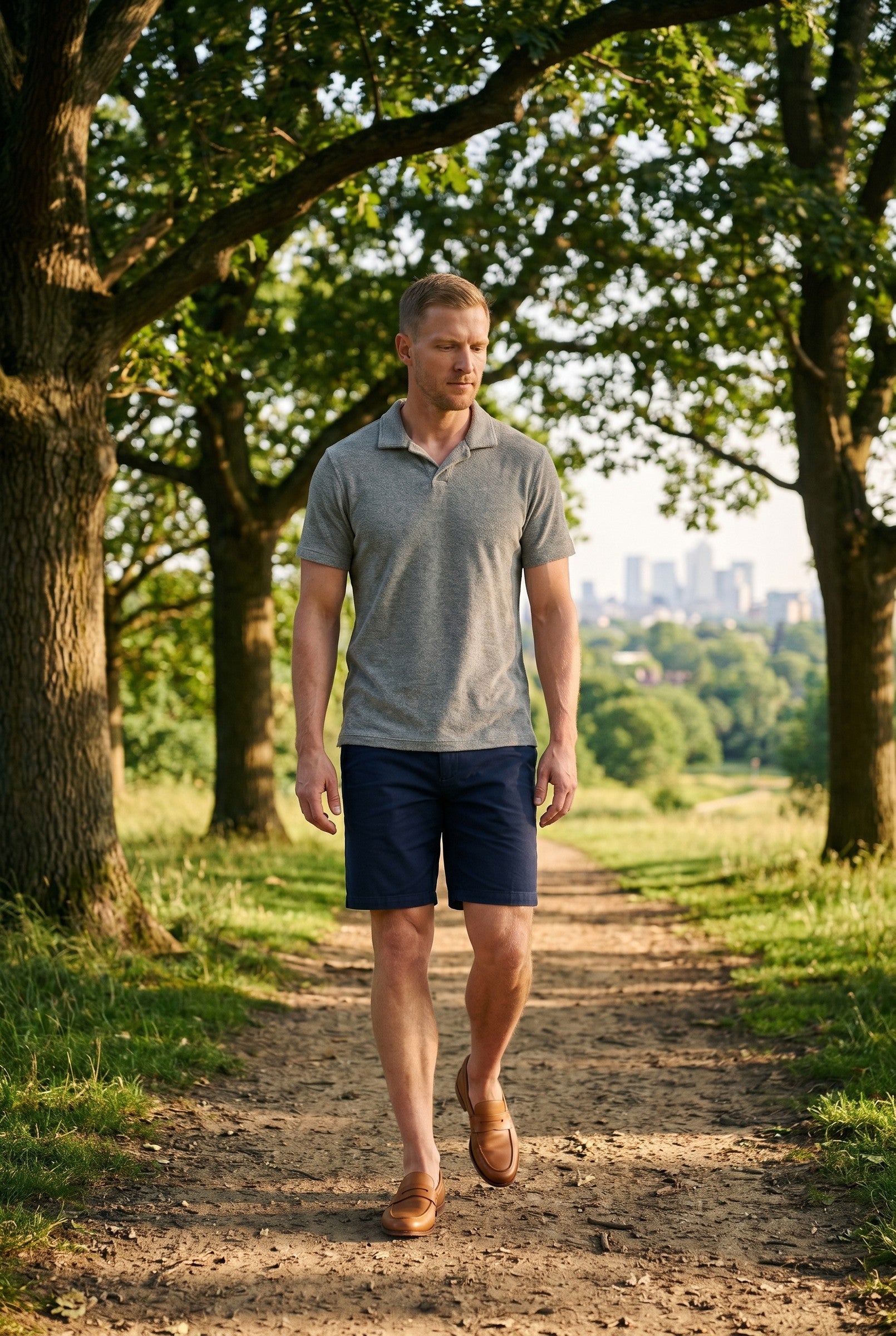 Men's Heather Knit Polo | Blackstone London