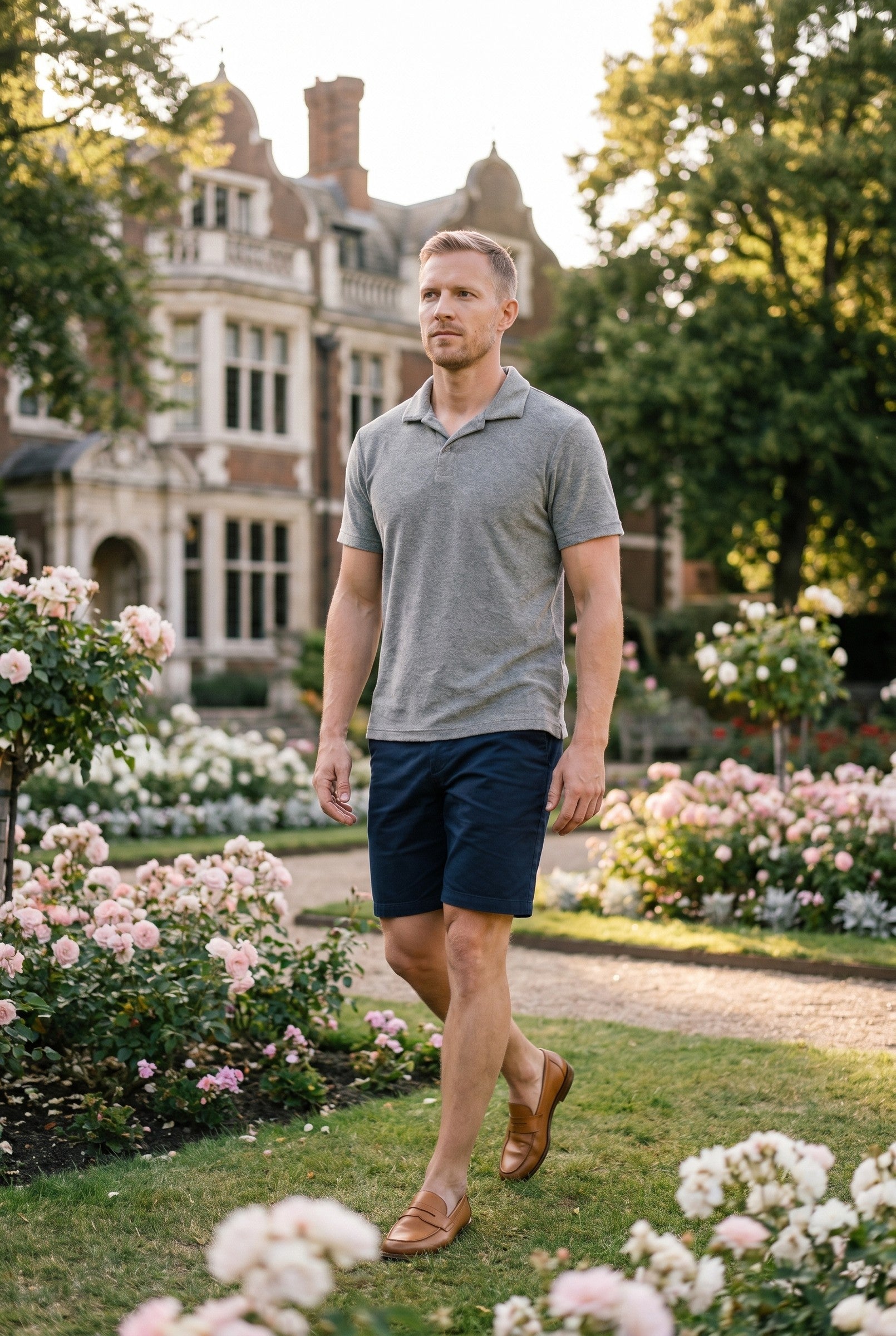 Men's Heather Knit Polo | Blackstone London