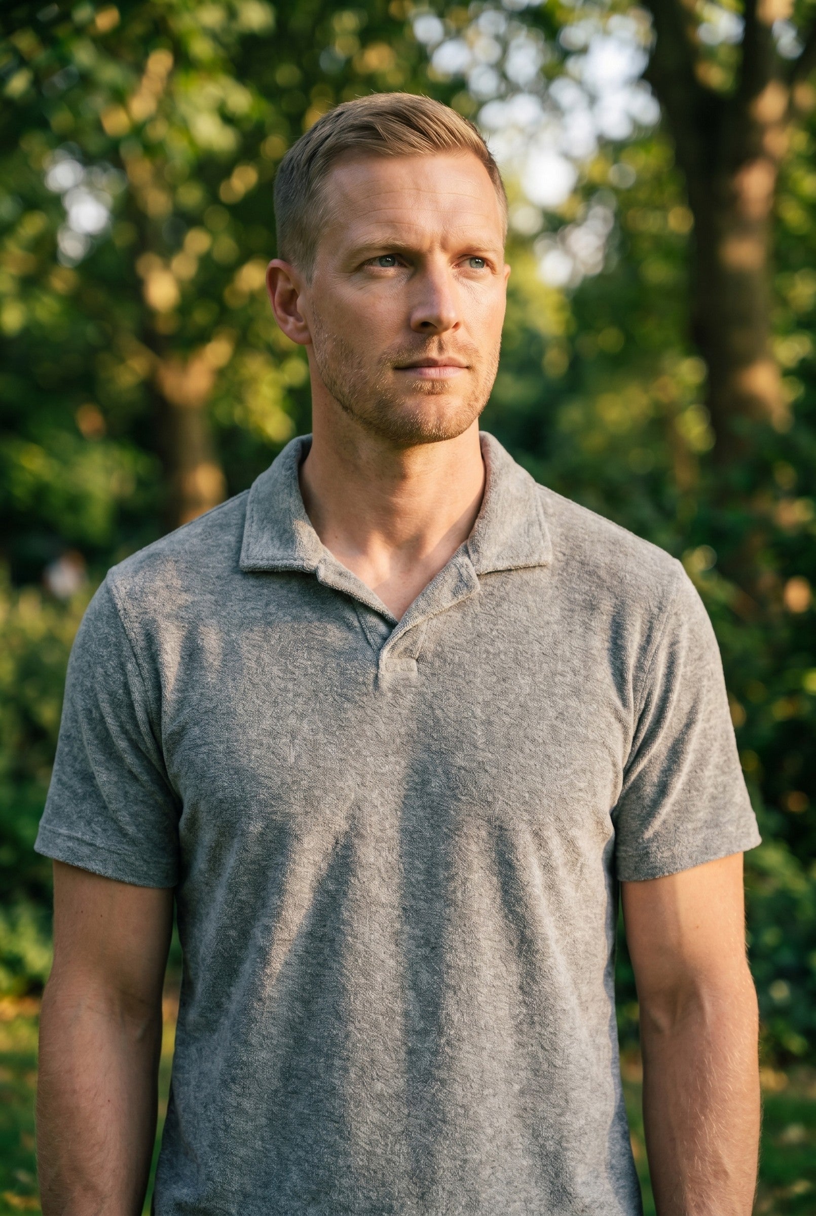 Men's Heather Knit Polo | Blackstone London