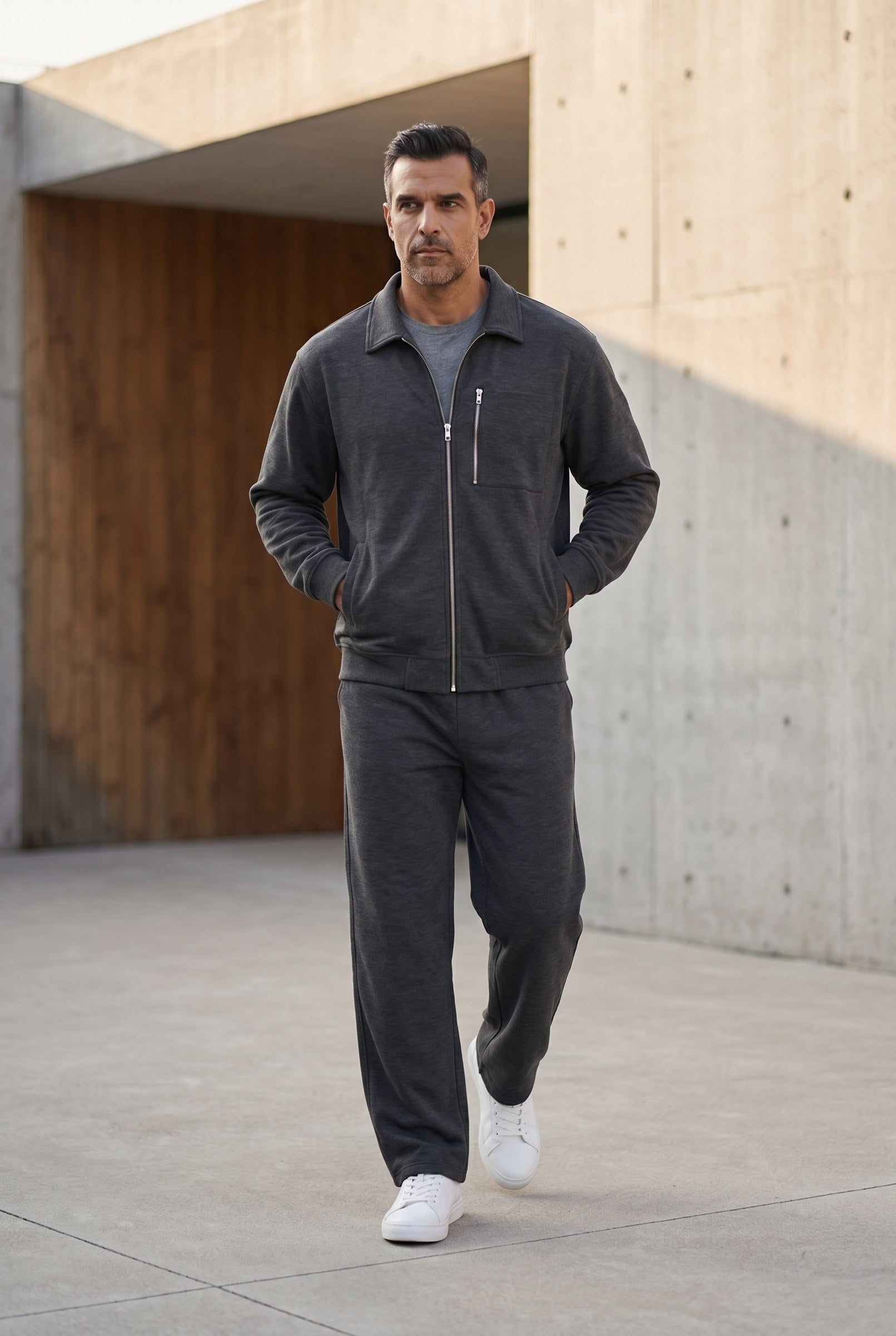 Men's Athleisure Zip Jacket & Joggers 2-Piece Set | Blackstone London