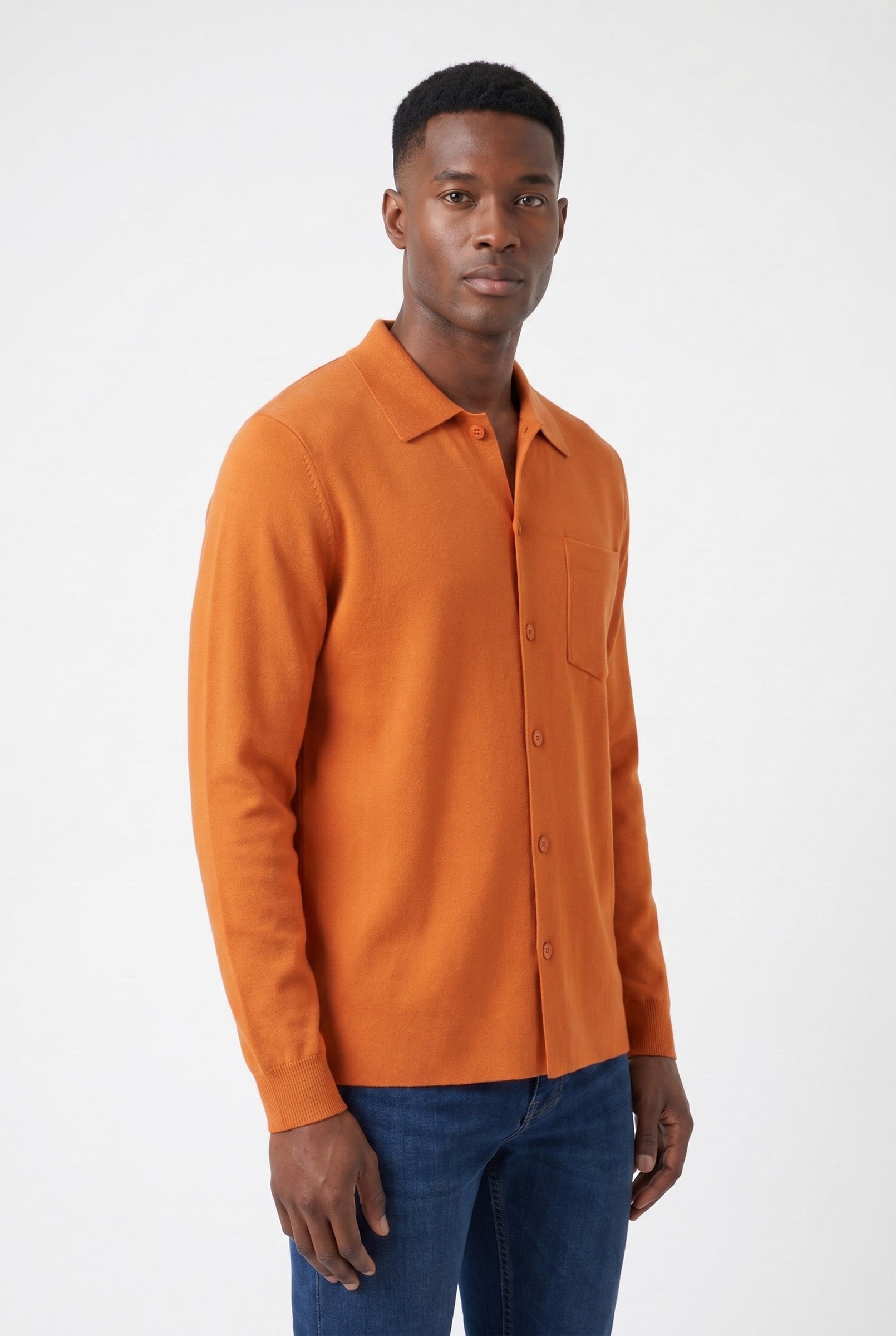 Men's Long Sleeve Knit Polo Shirt | Blackstone London