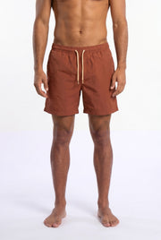 Men's Solid Brick Swim Trunks | Blackstone London