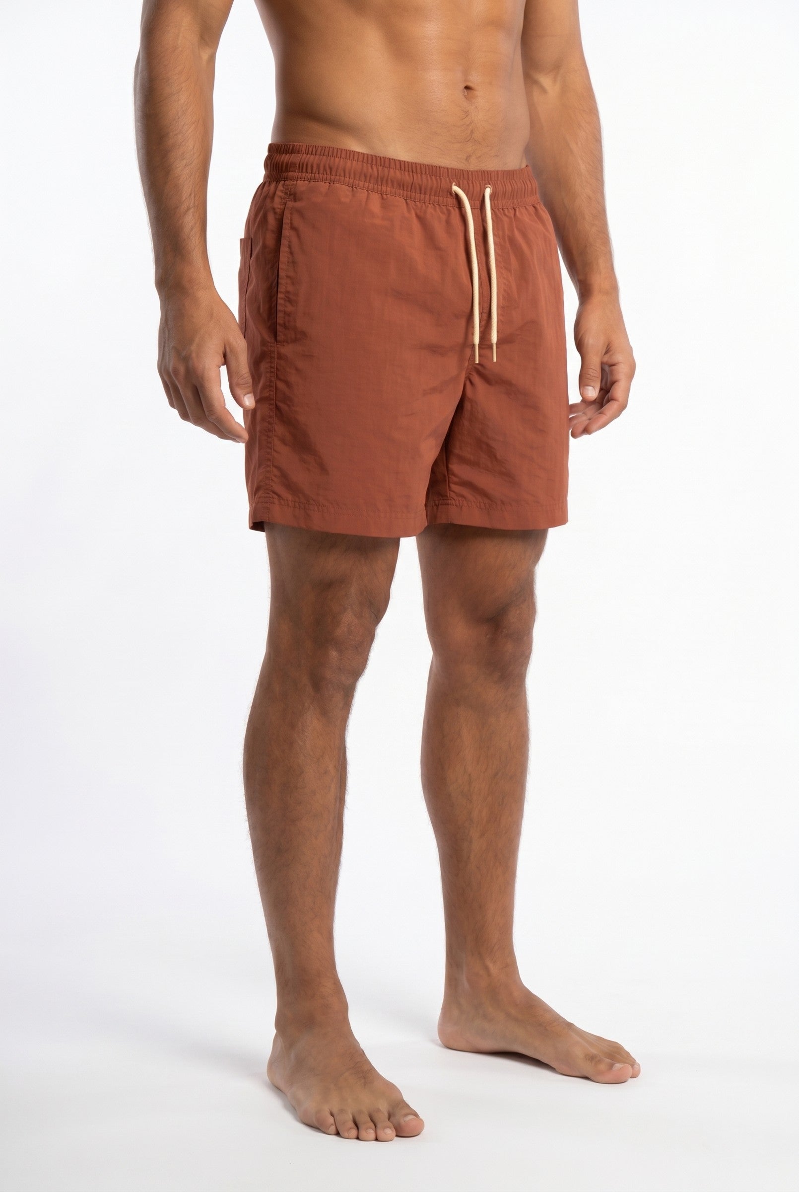 Men's Solid Brick Swim Trunks | Blackstone London
