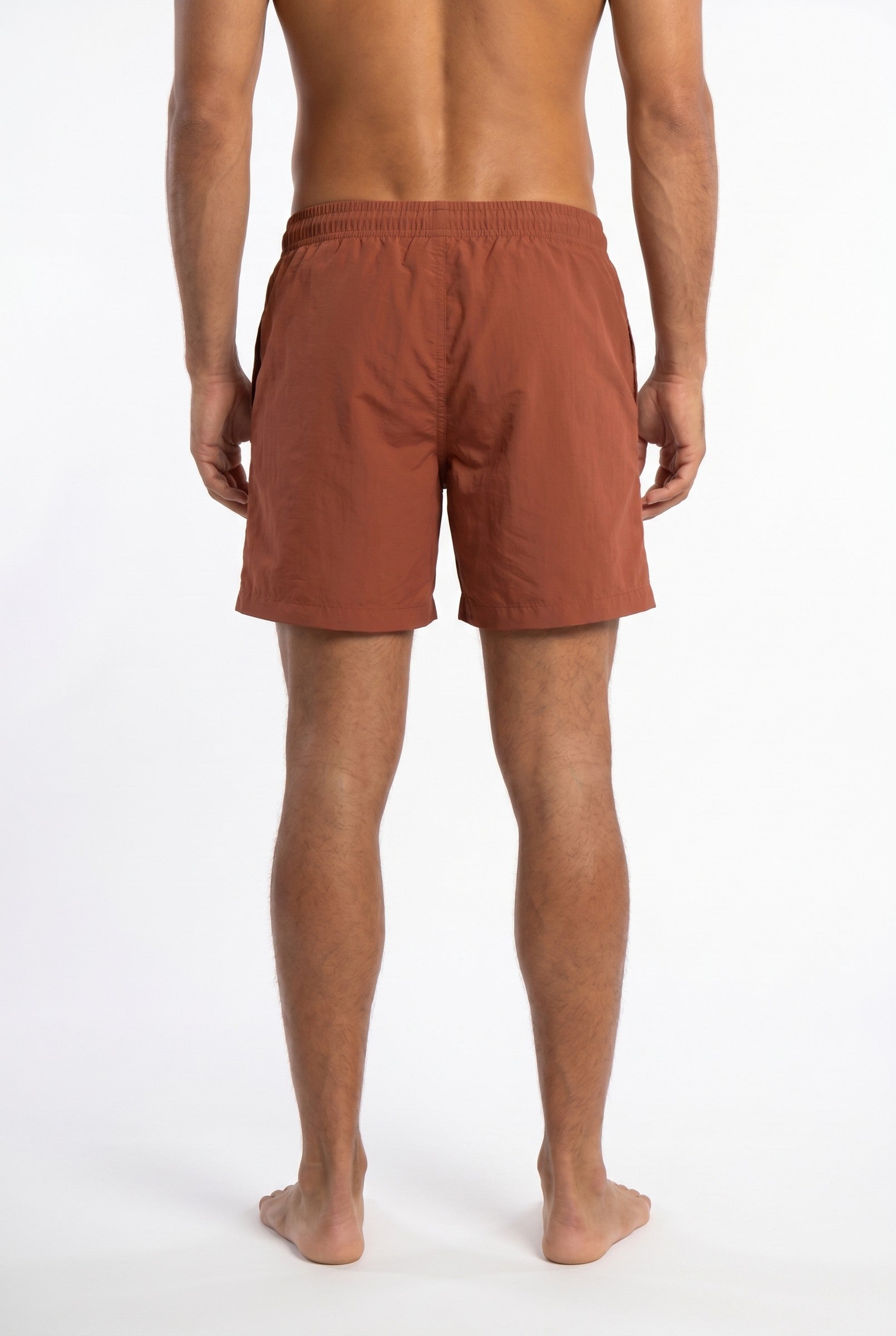 Men's Solid Brick Swim Trunks | Blackstone London