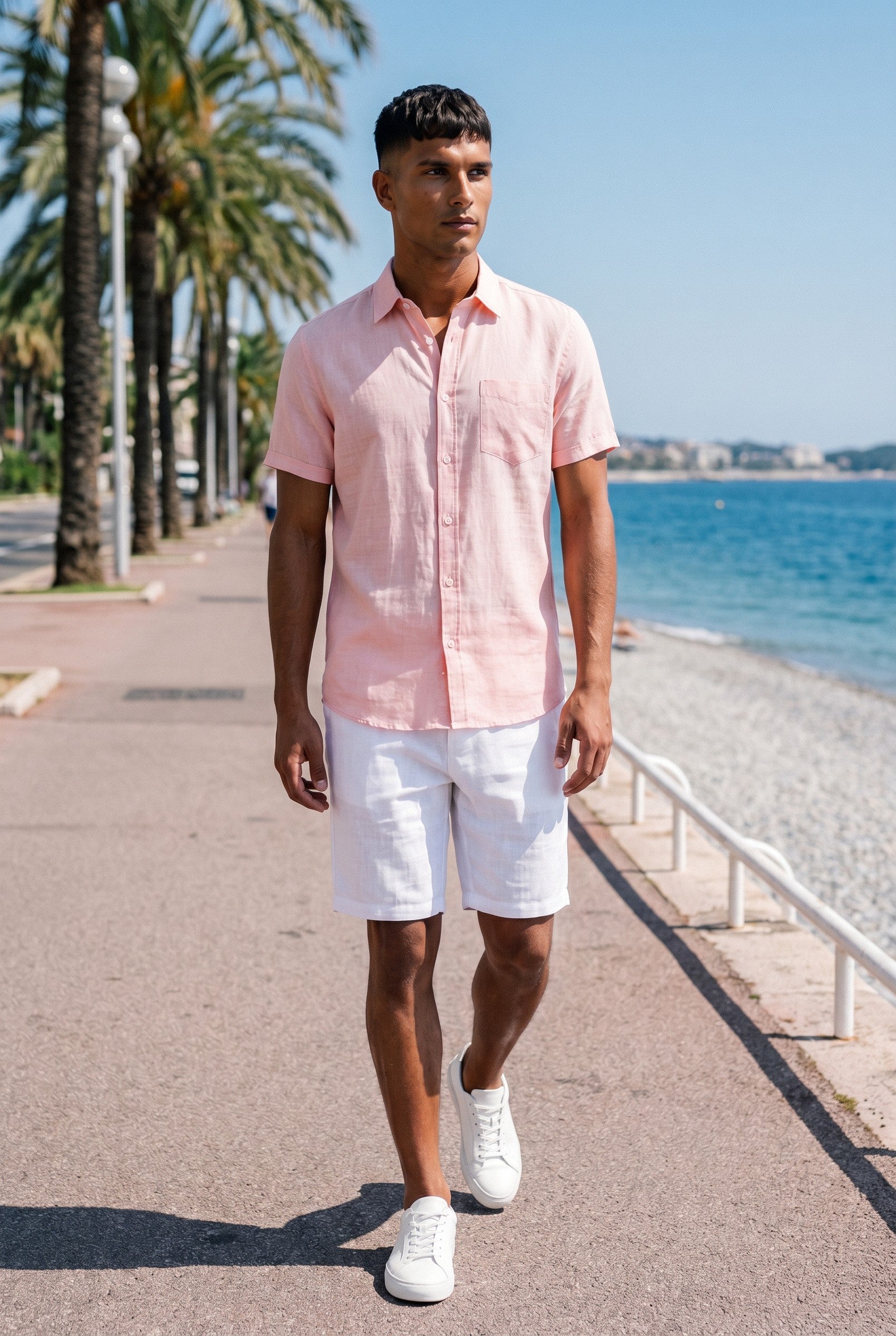 Men's Cotton Linen Short Sleeve Shirt | Blackstone London