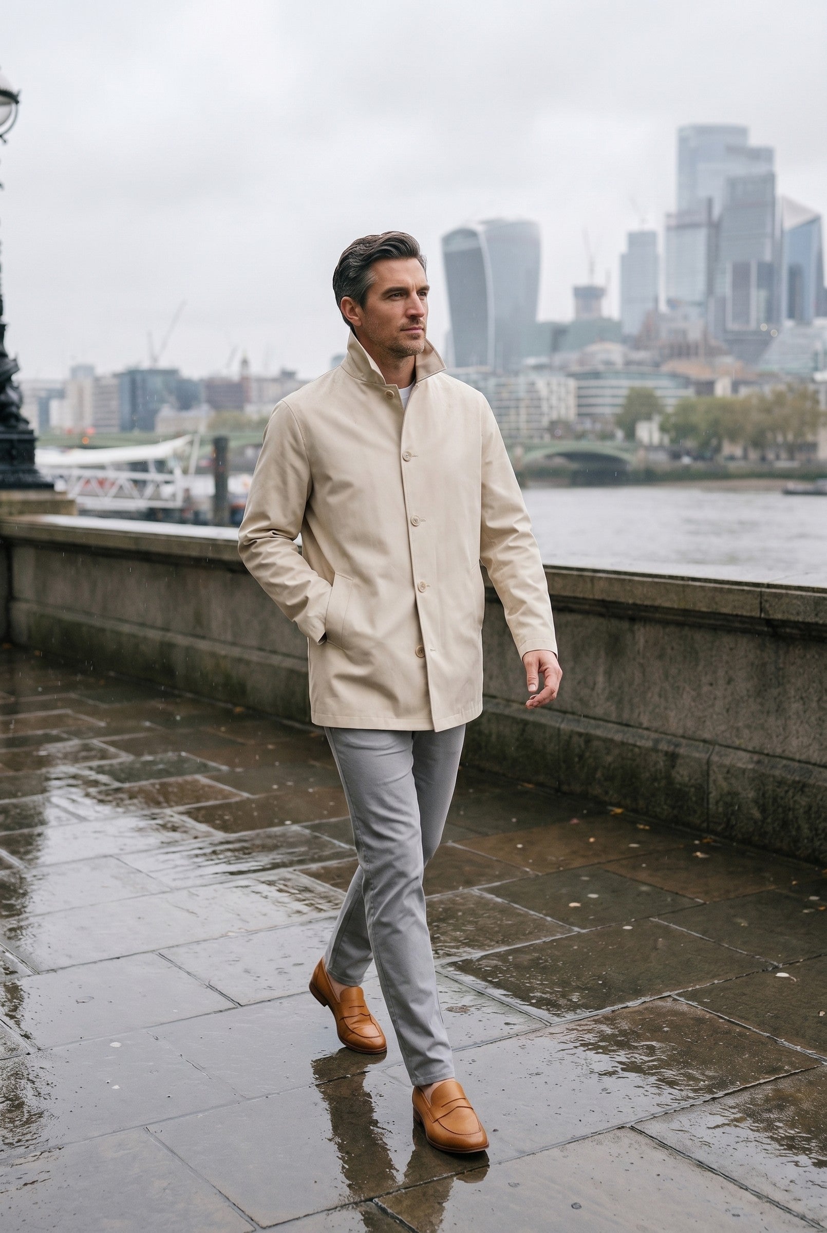 Men's Sherlock Short Trench Coat | Blackstone London