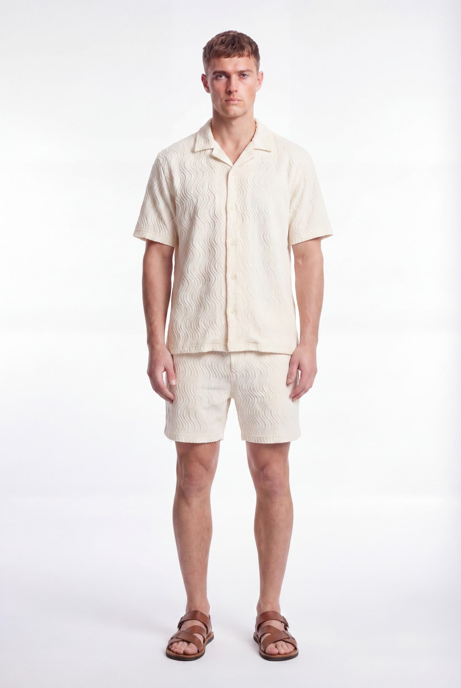 Men's Wave Textured Drawstring Shorts | Blackstone London