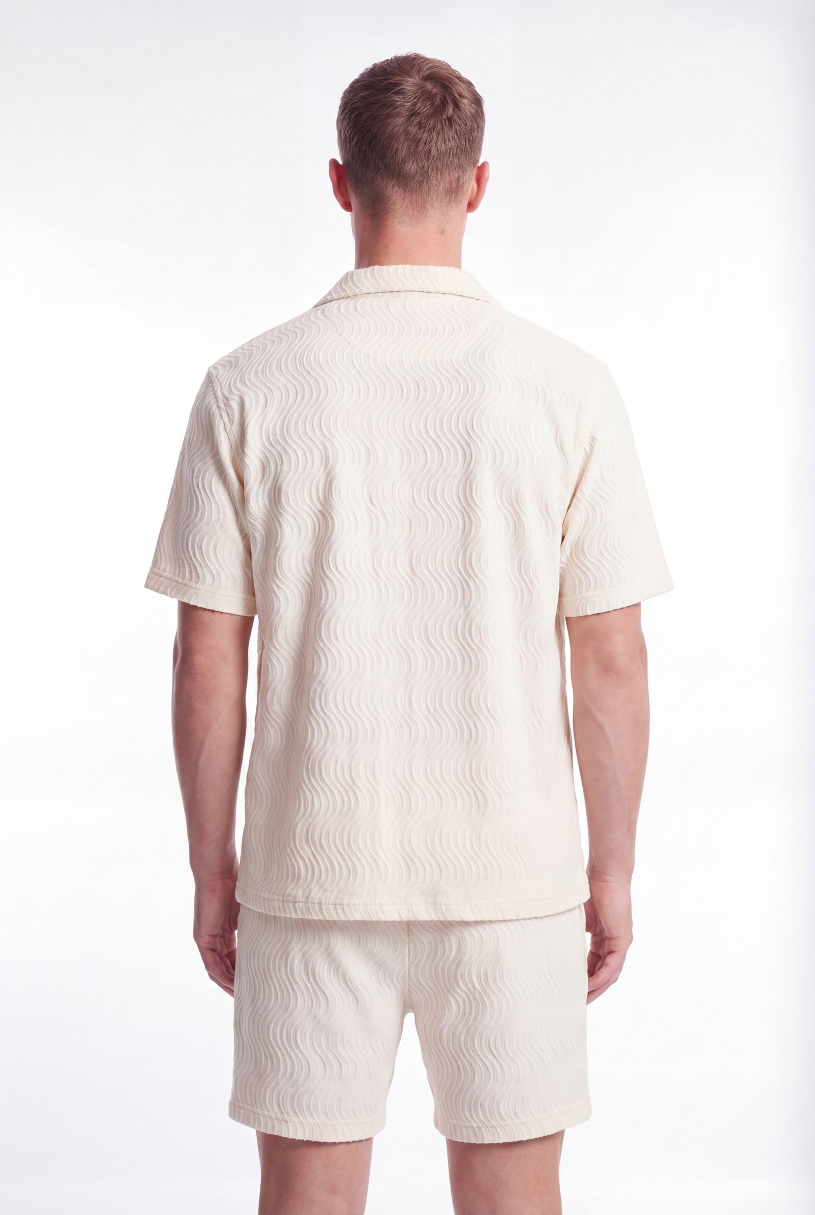 Men's Wave Textured Camp Collar Shirt | Blackstone London