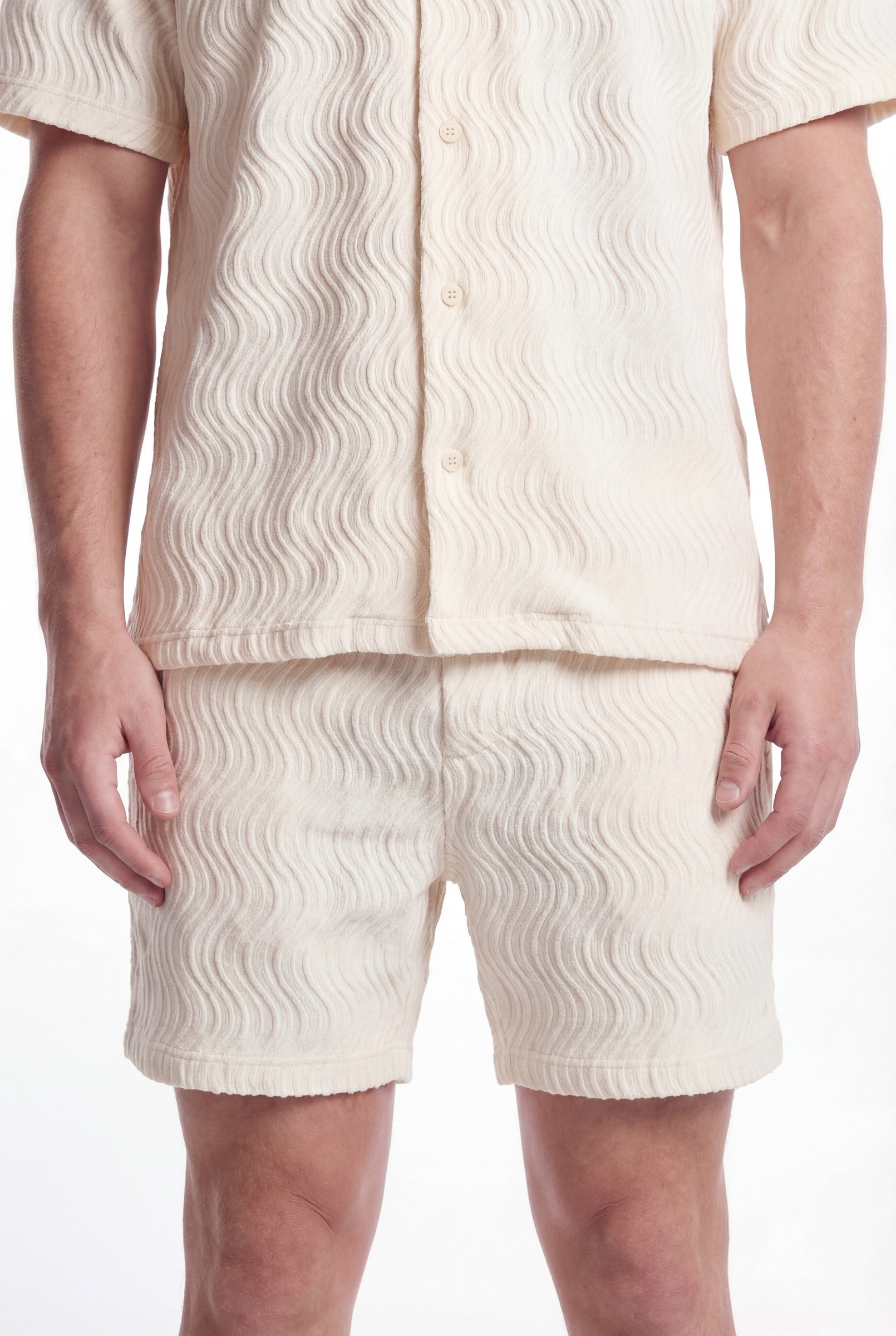Men's Wave Textured Drawstring Shorts | Blackstone London