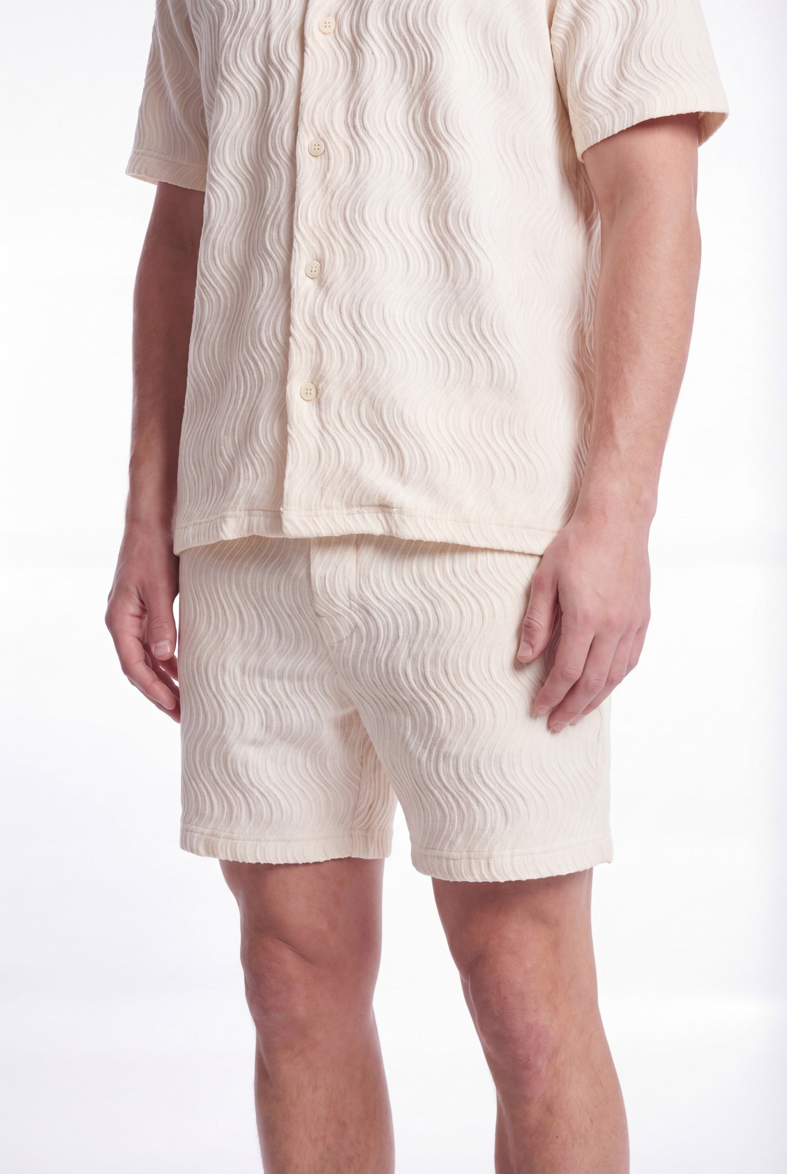 Men's Wave Textured Drawstring Shorts | Blackstone London