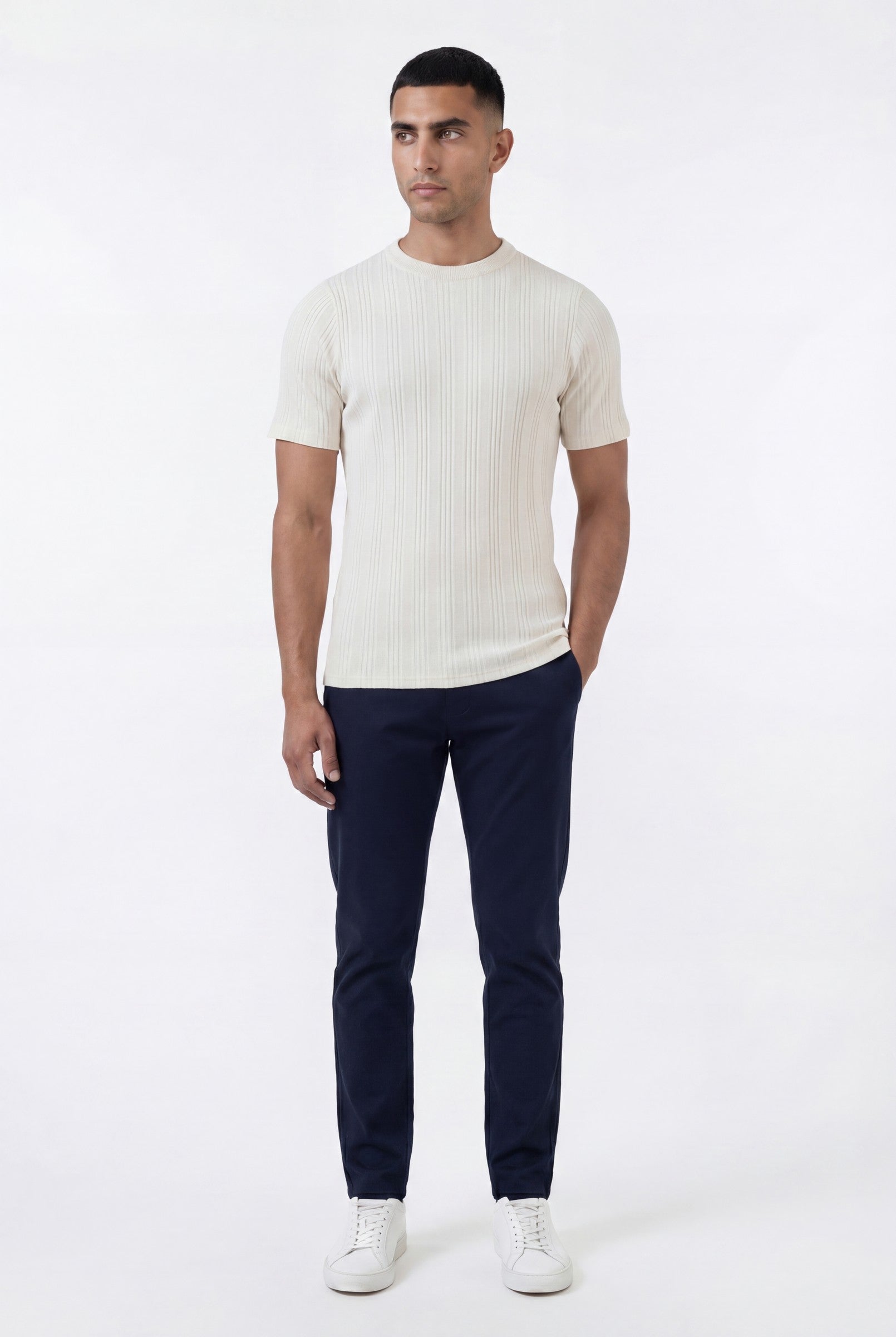 Men's Slim Ribbed Cotton T-Shirt | Blackstone London
