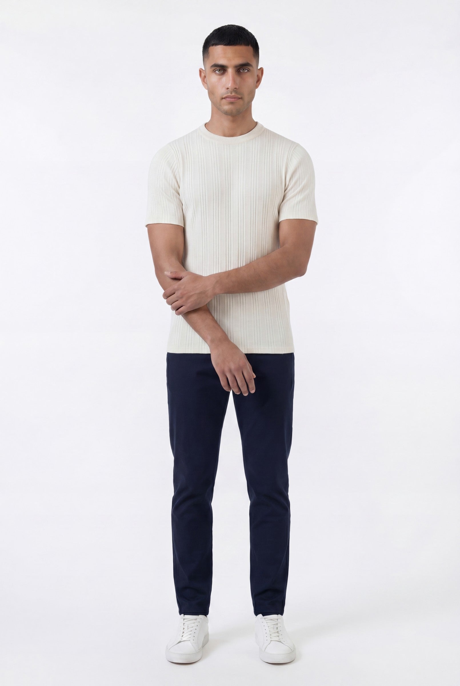 Men's Slim Ribbed Cotton T-Shirt | Blackstone London