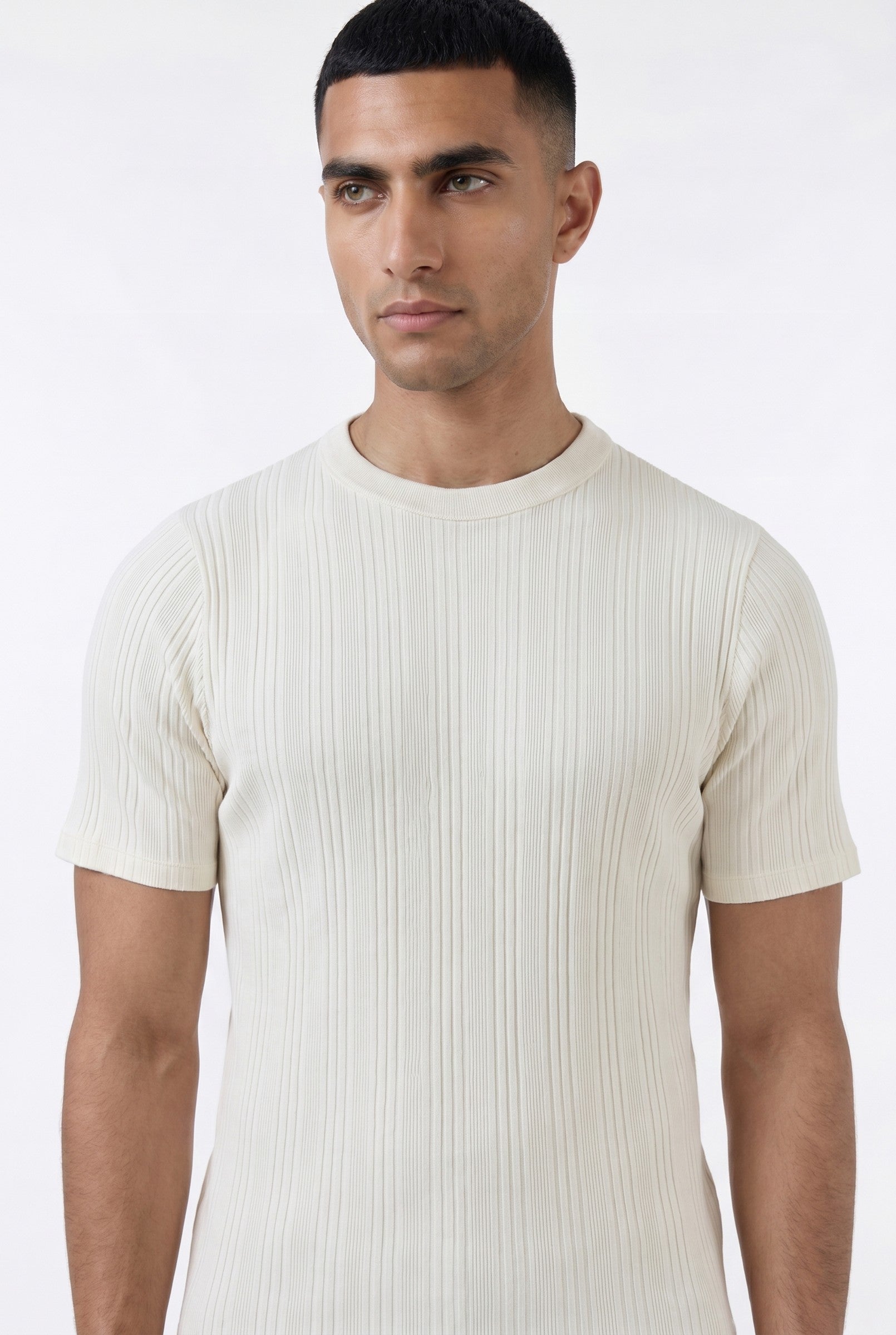 Men's Slim Ribbed Cotton T-Shirt | Blackstone London