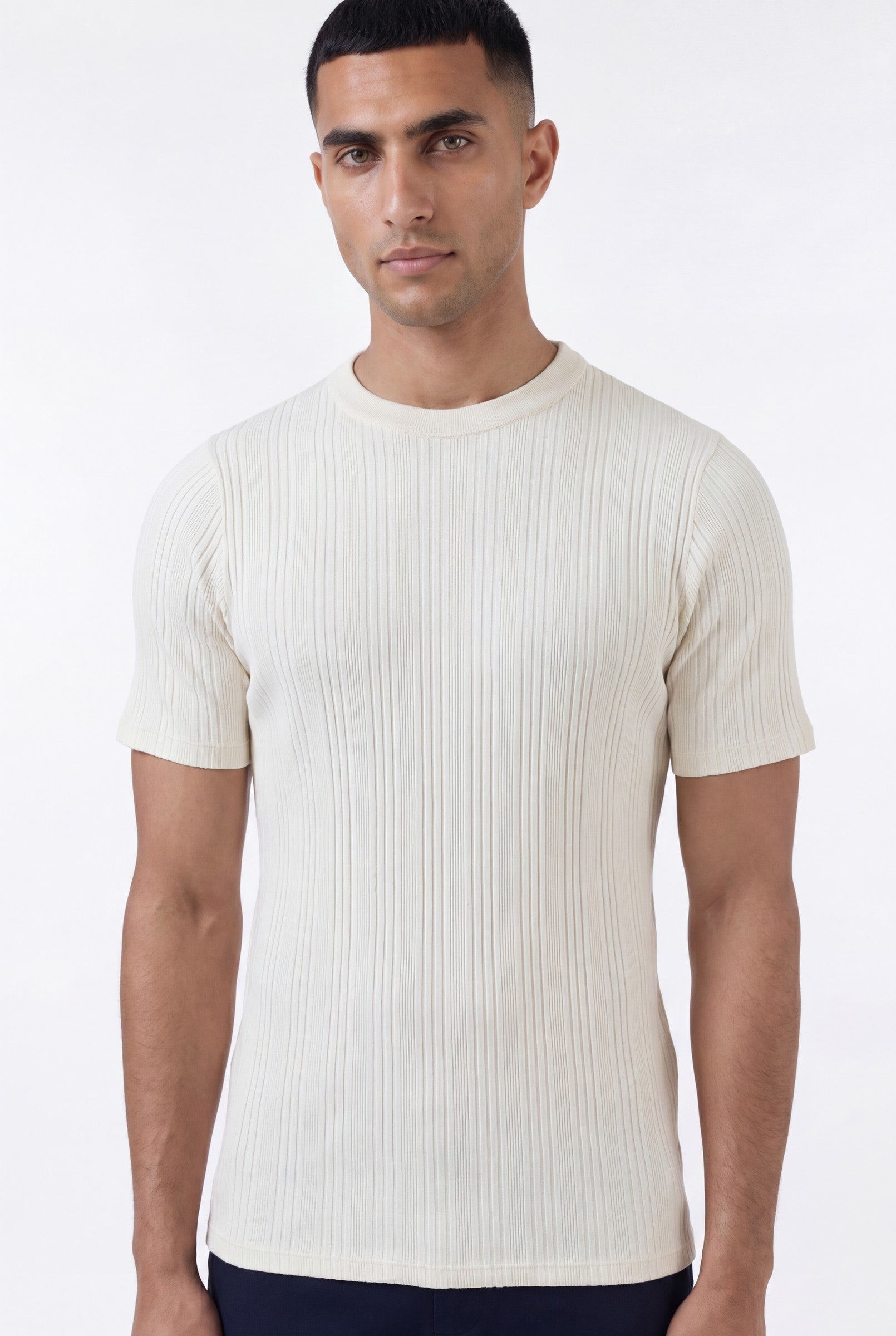 Men's Slim Ribbed Cotton T-Shirt | Blackstone London