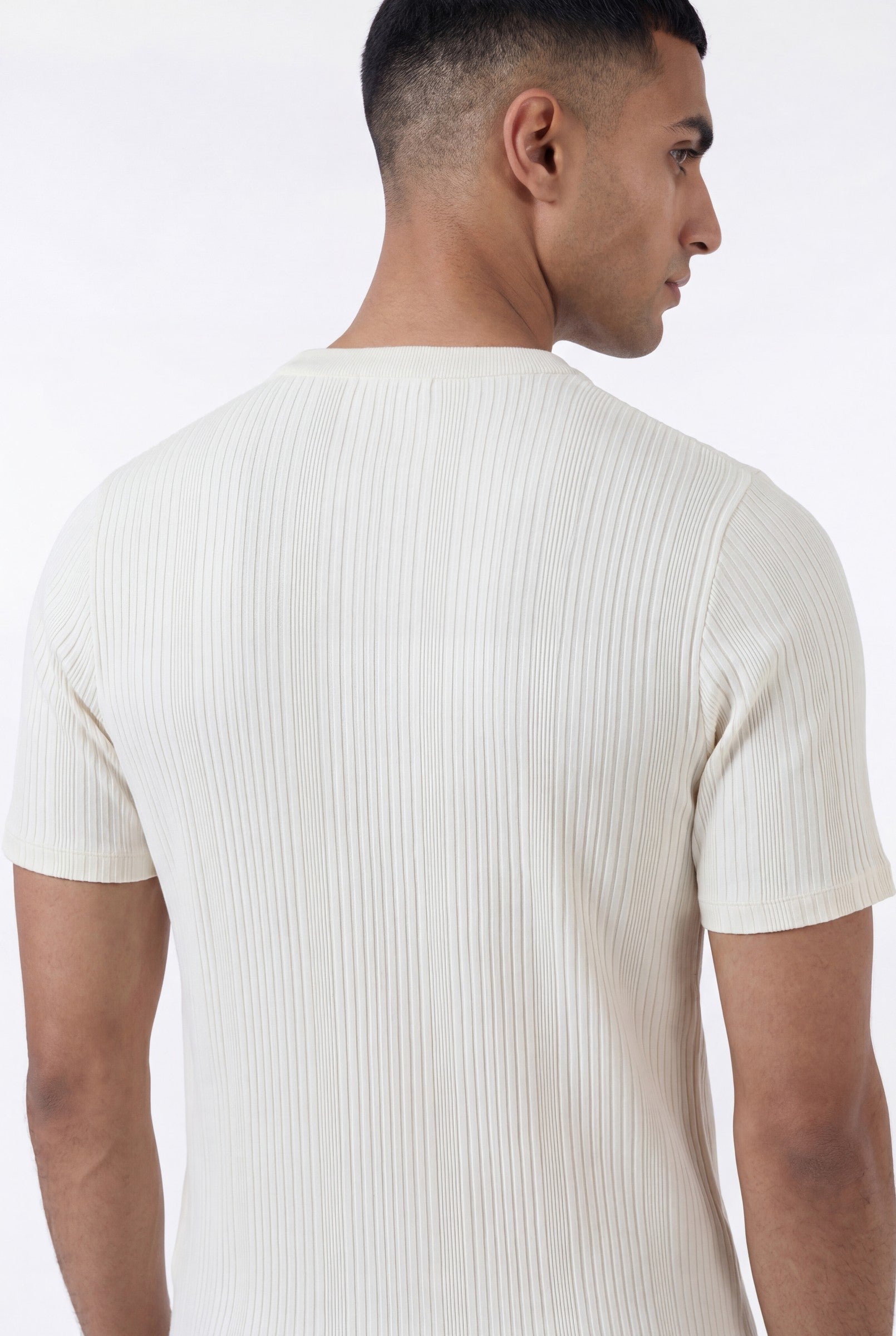 Men's Slim Ribbed Cotton T-Shirt | Blackstone London