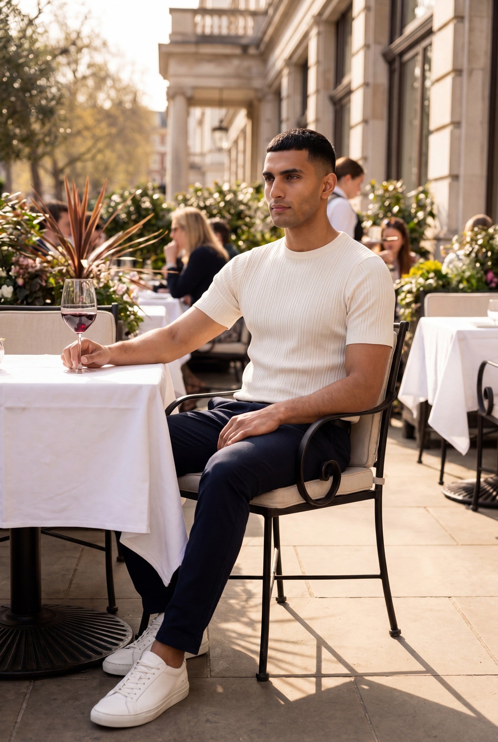 Men's Slim Ribbed Cotton T-Shirt | Blackstone London