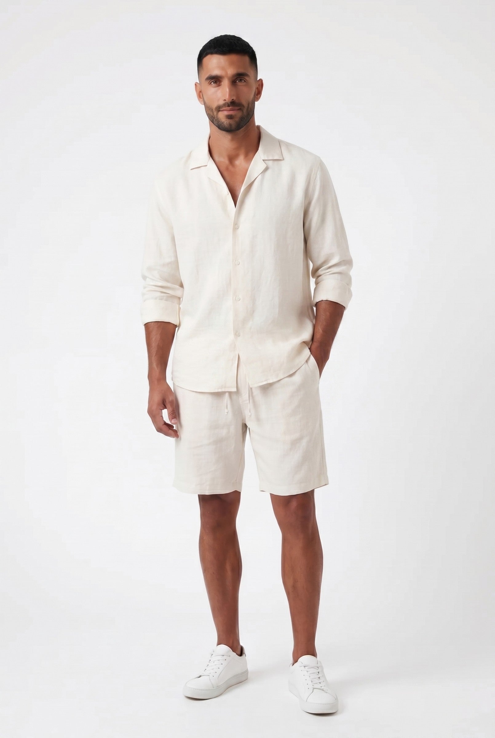 Men's Linen Leisure Drawstring Shorts | Blackstone London