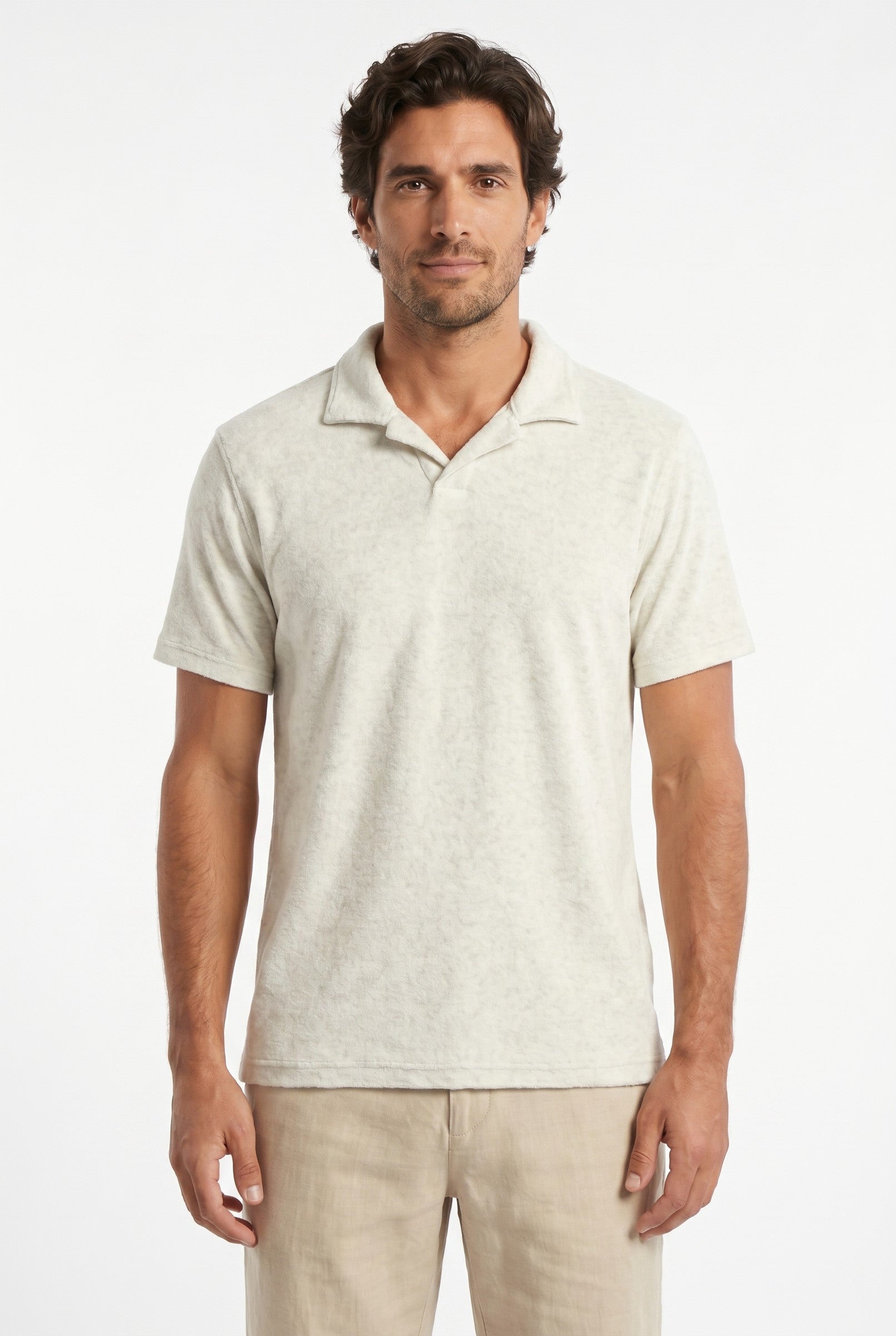 Men's Heather Knit Polo | Blackstone London