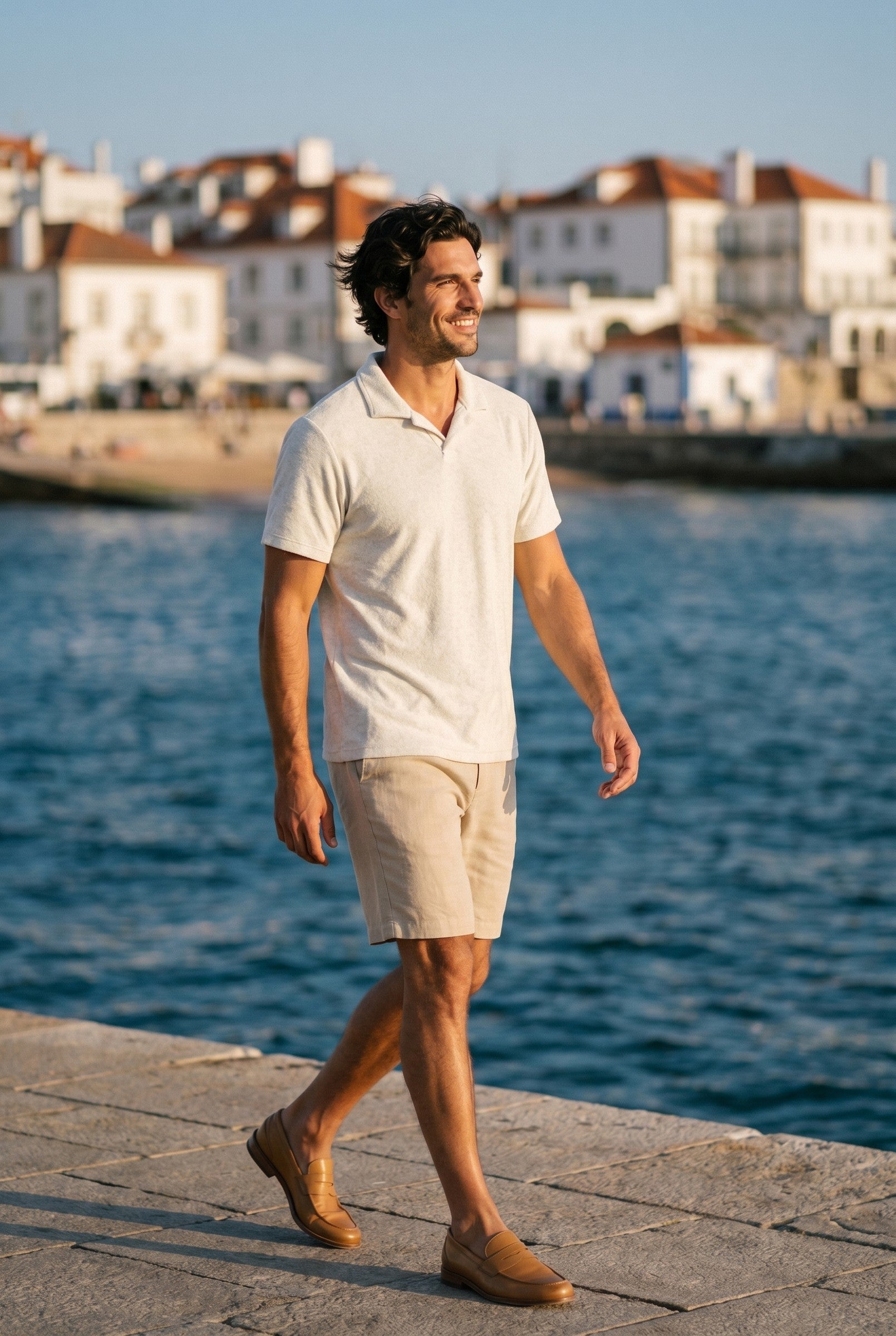 Men's Heather Knit Polo | Blackstone London
