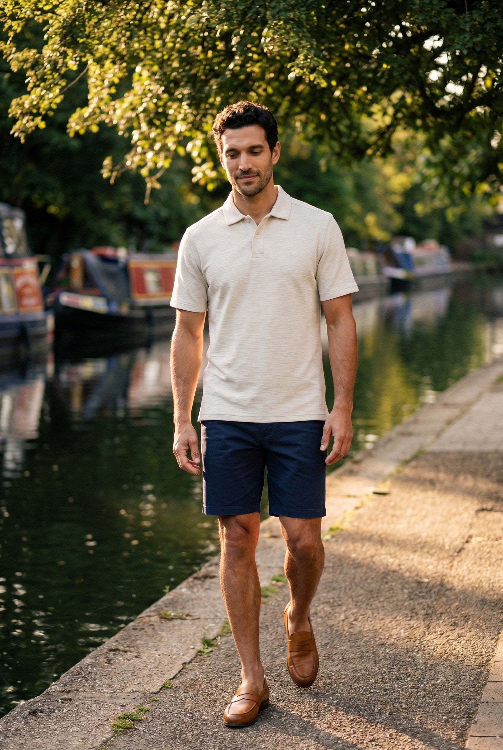 Men's Tonal Pique Polo Shirt | Blackstone London