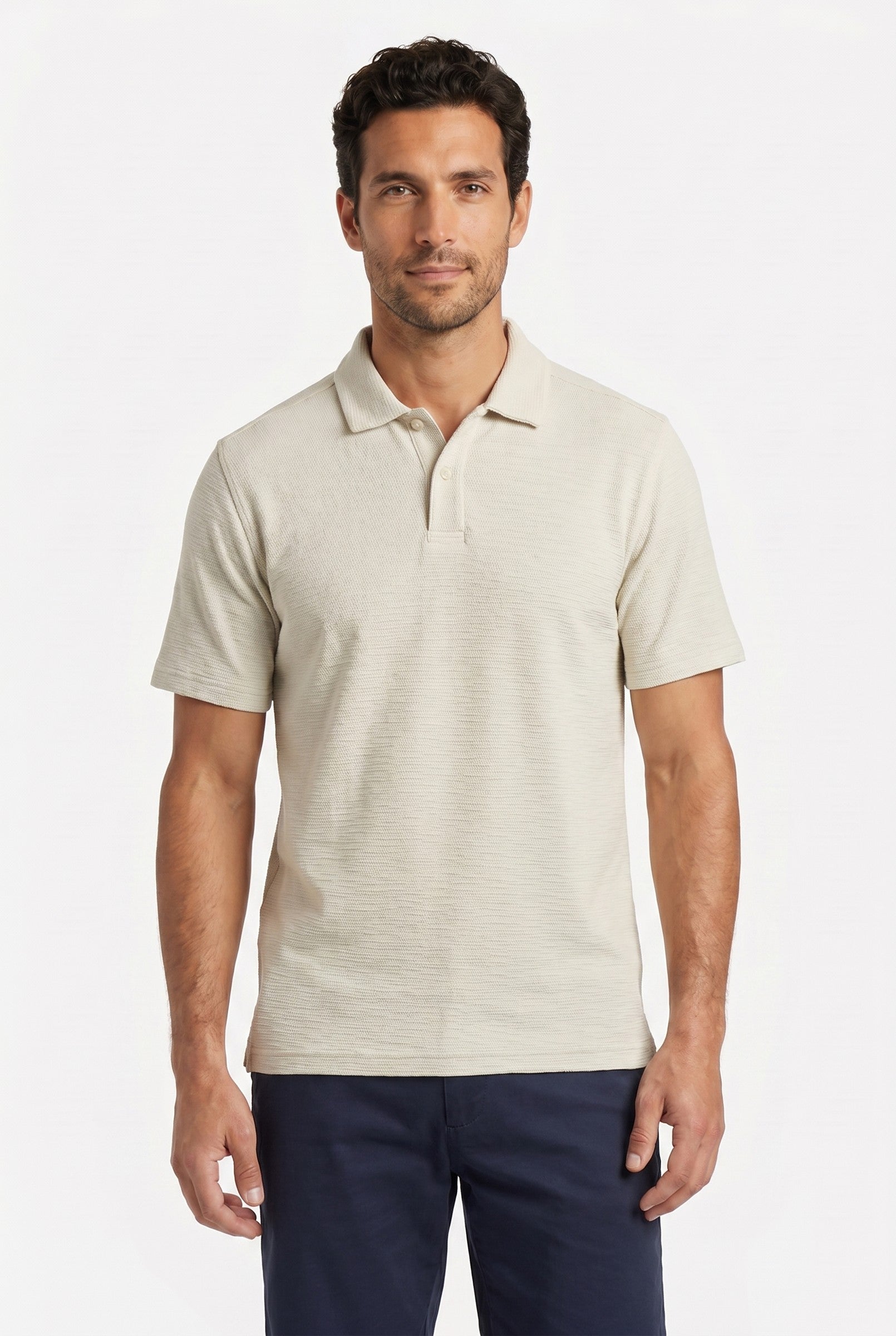 Men's Tonal Pique Polo Shirt | Blackstone London