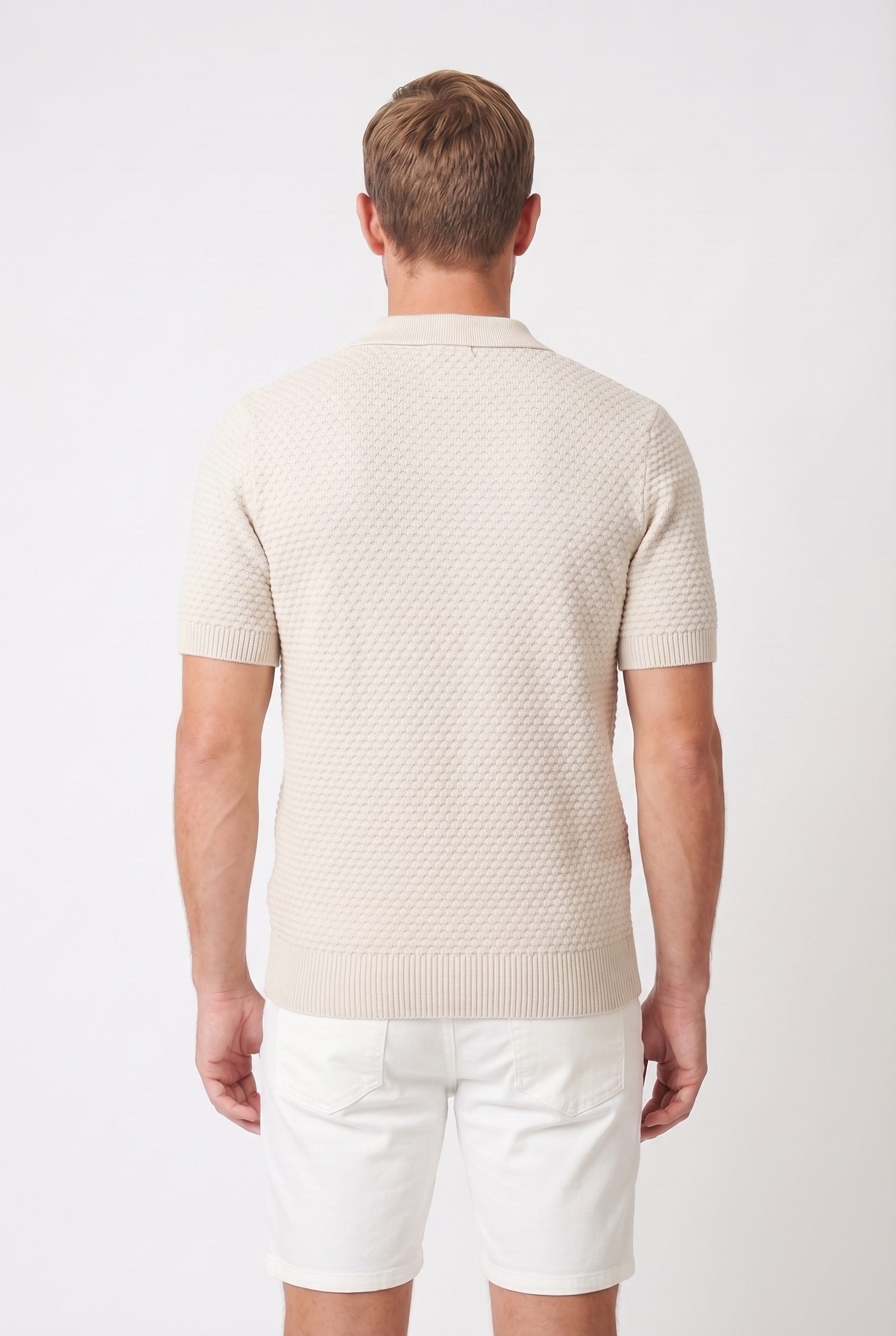 Men's Jacquard Knit Polo Shirt | Blackstone London