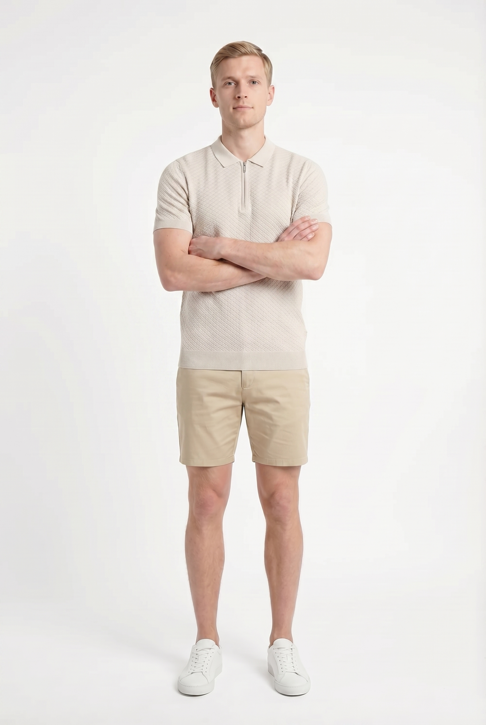 Men's Half Zip Knit Polo Shirt | Blackstone London