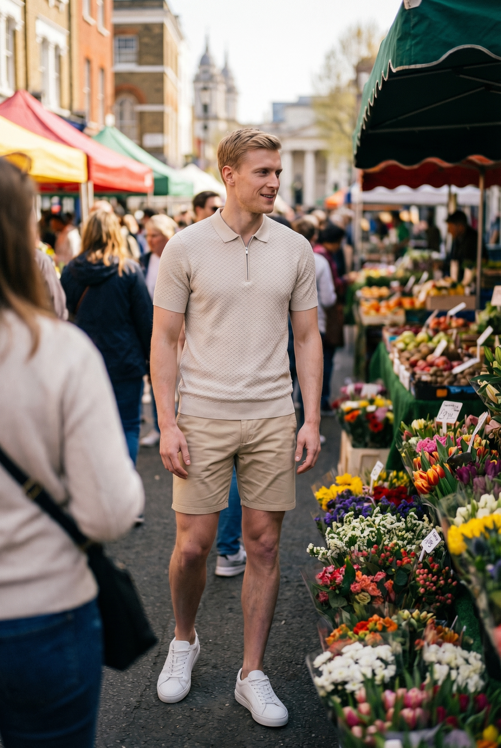 Men's Half Zip Knit Polo Shirt | Blackstone London