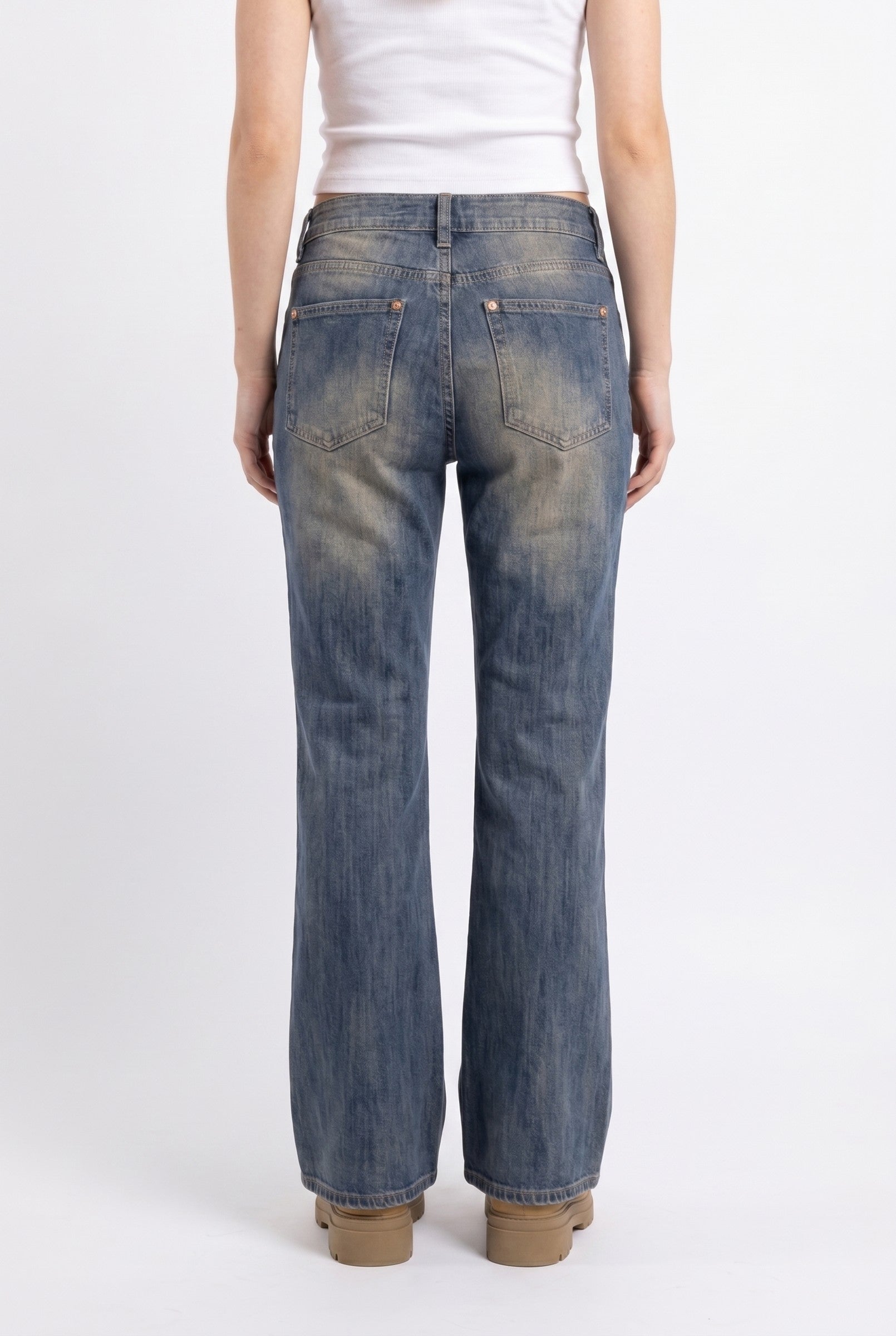 Women's Vintage Washed Bootcut Jeans | Blackstone London