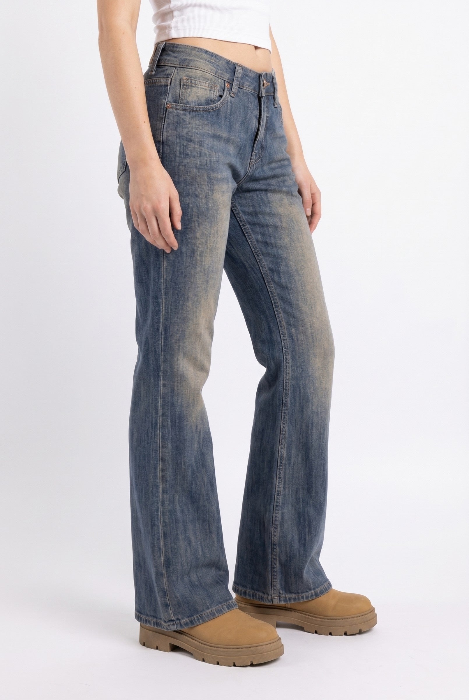 Women's Vintage Washed Bootcut Jeans | Blackstone London