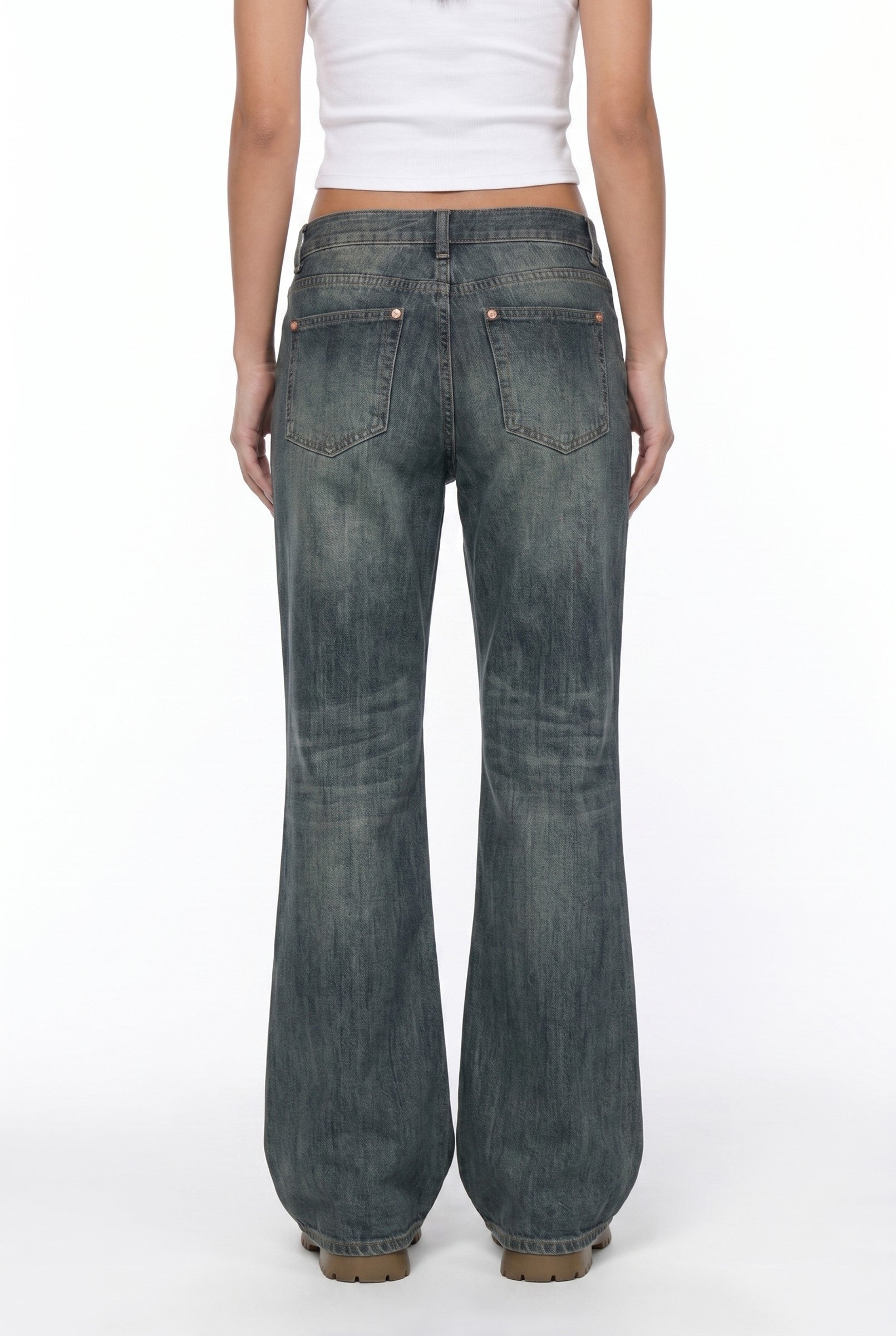 Women's Vintage Washed Bootcut Jeans | Blackstone London